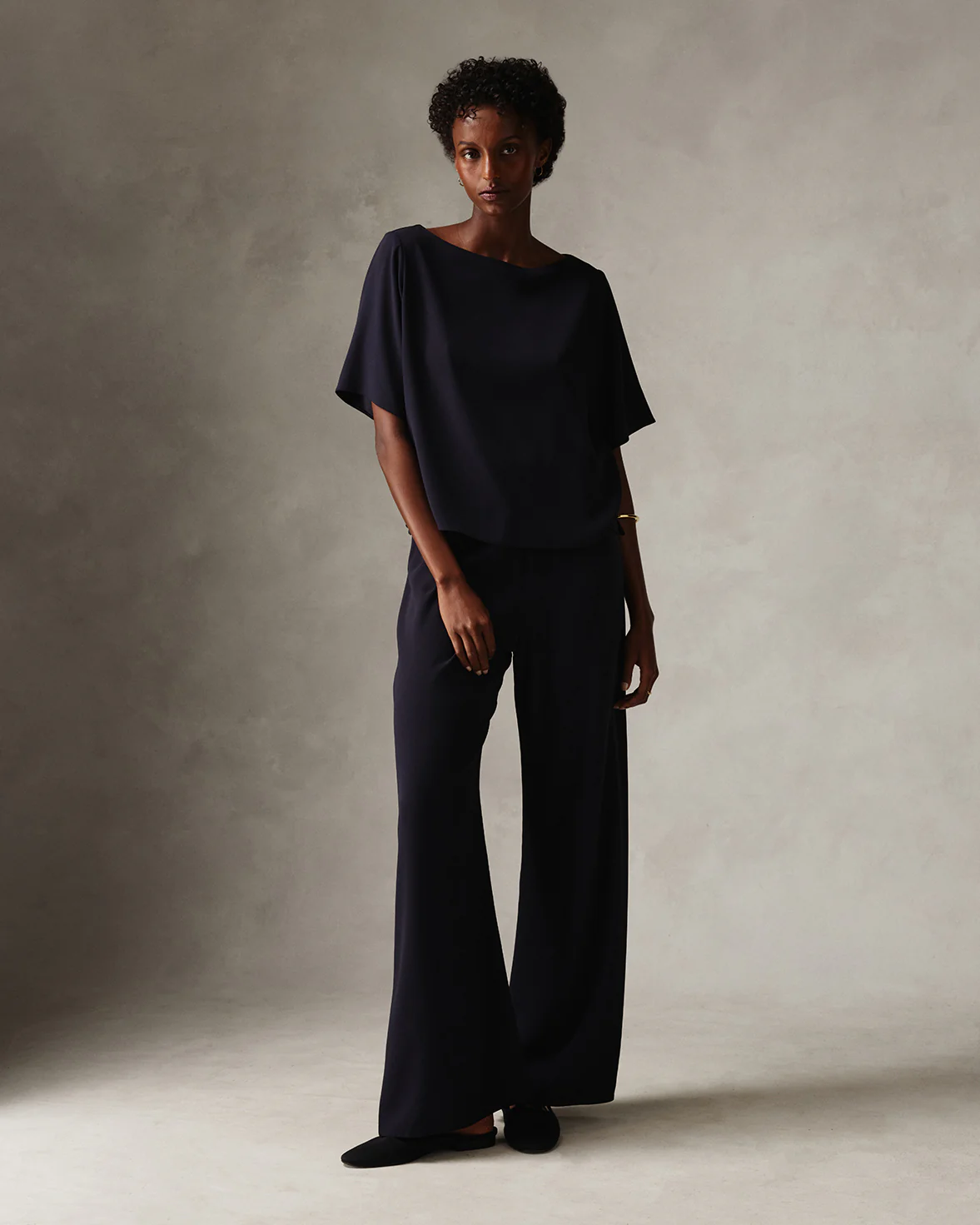 Boat Neck Top - Navy - Image 8