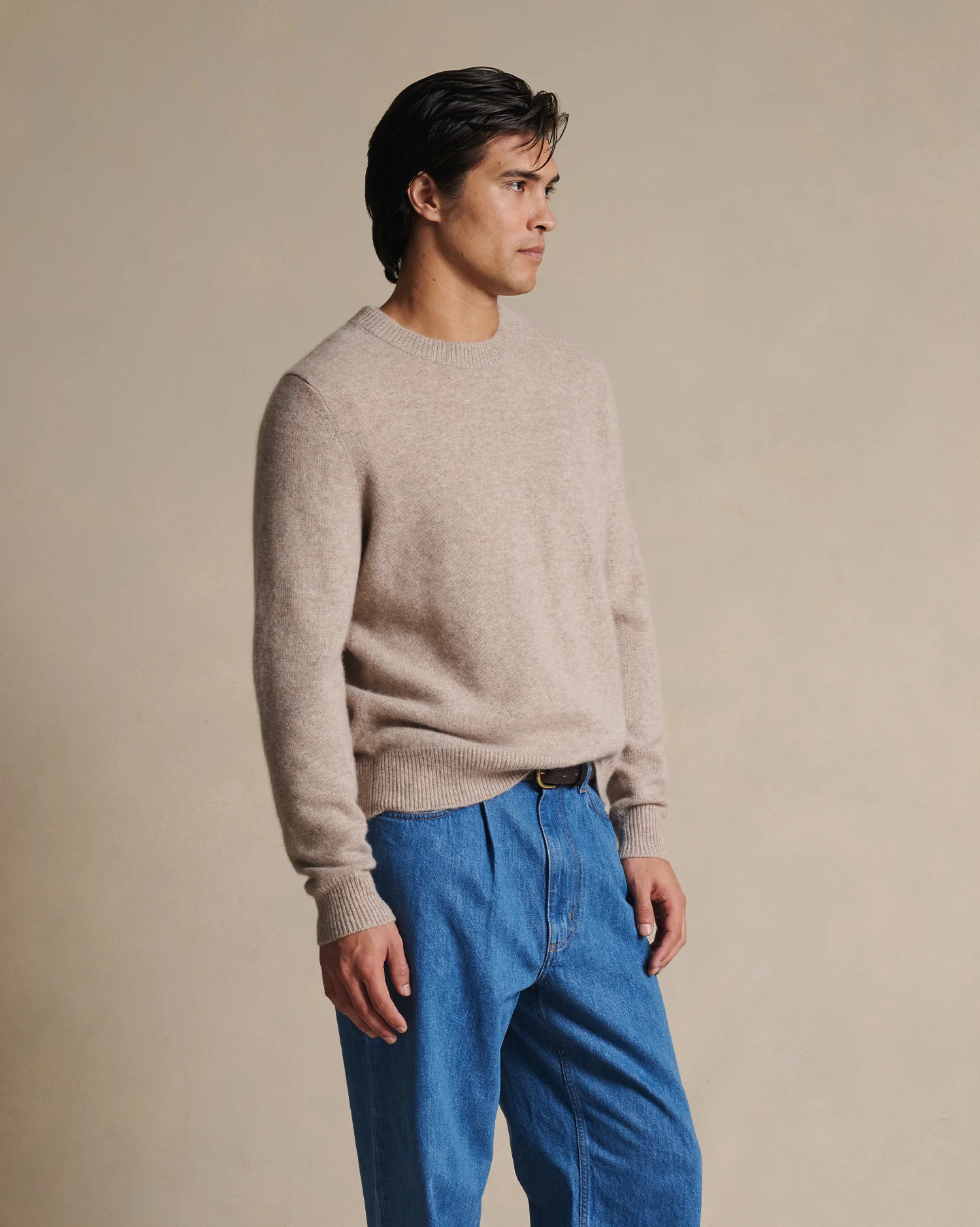 Cashmere Crew Neck - Oatmeal - Image 3