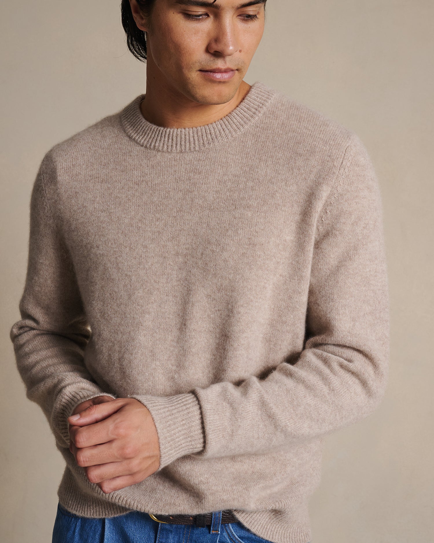 Cashmere Crew Neck - Oatmeal - Image 5