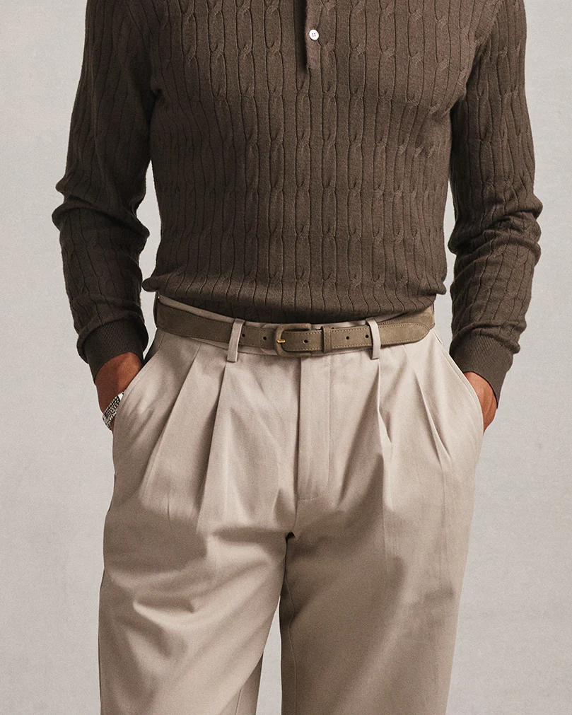 Nubuck Tonal Belt - Olive - Image 3