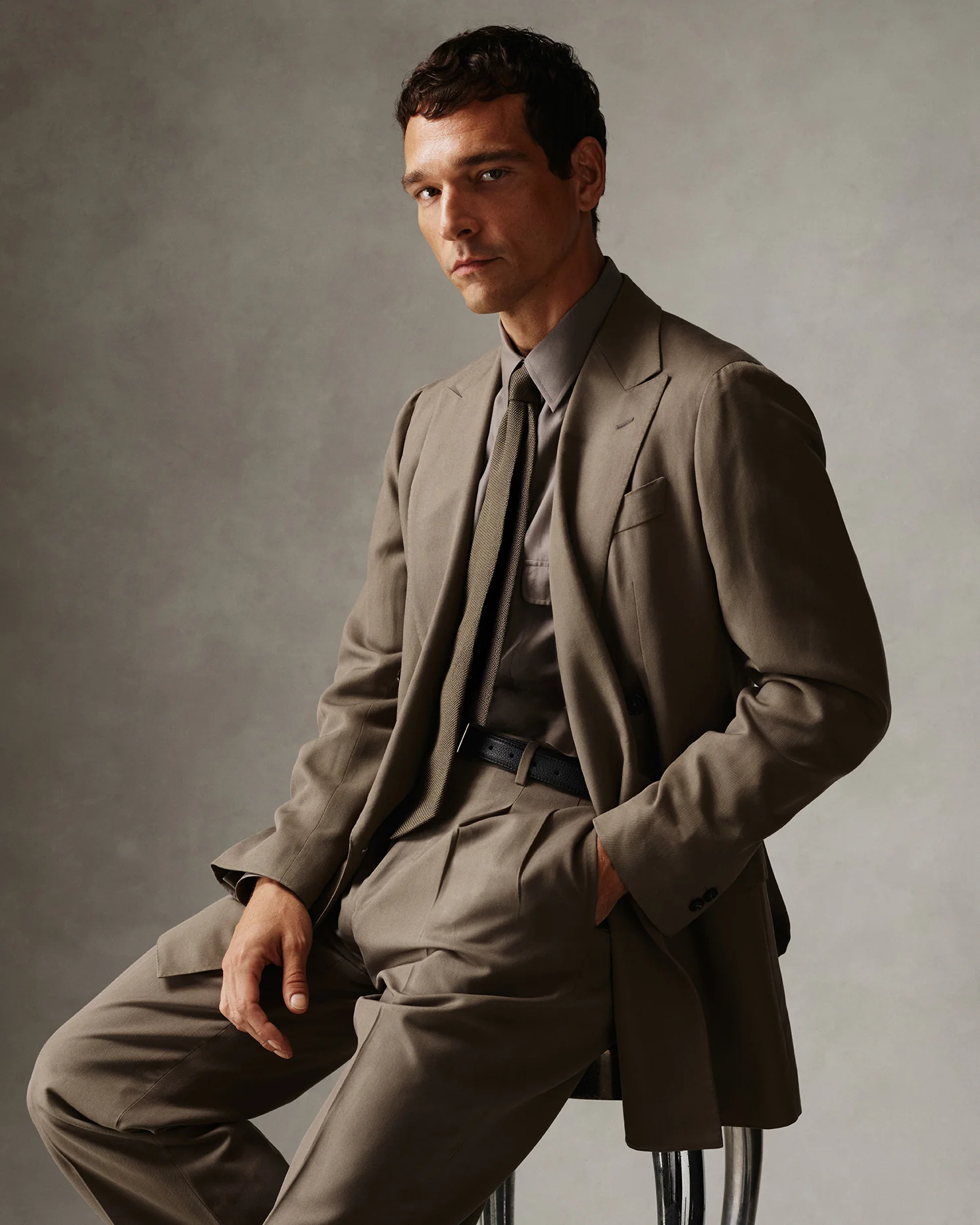 Olive Small Grenadine Tie - Image 3