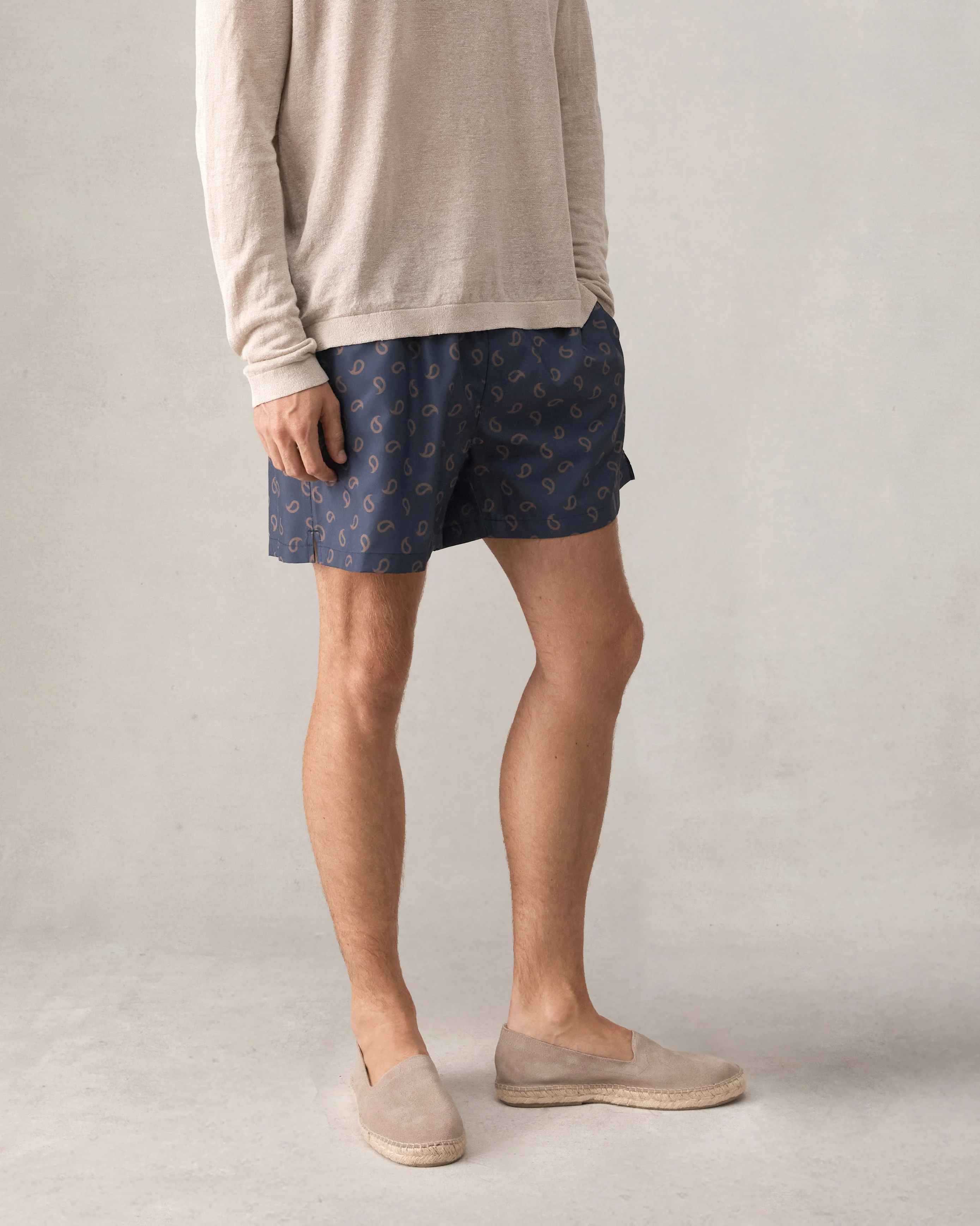 Paisley Swim Short - Navy - Image 5