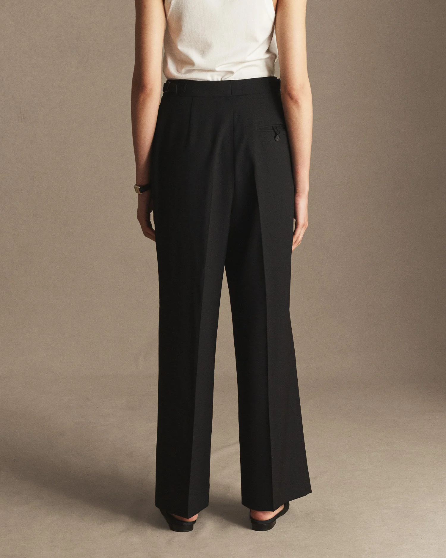 Perriand Trouser - Black Wool Twill - Image 3