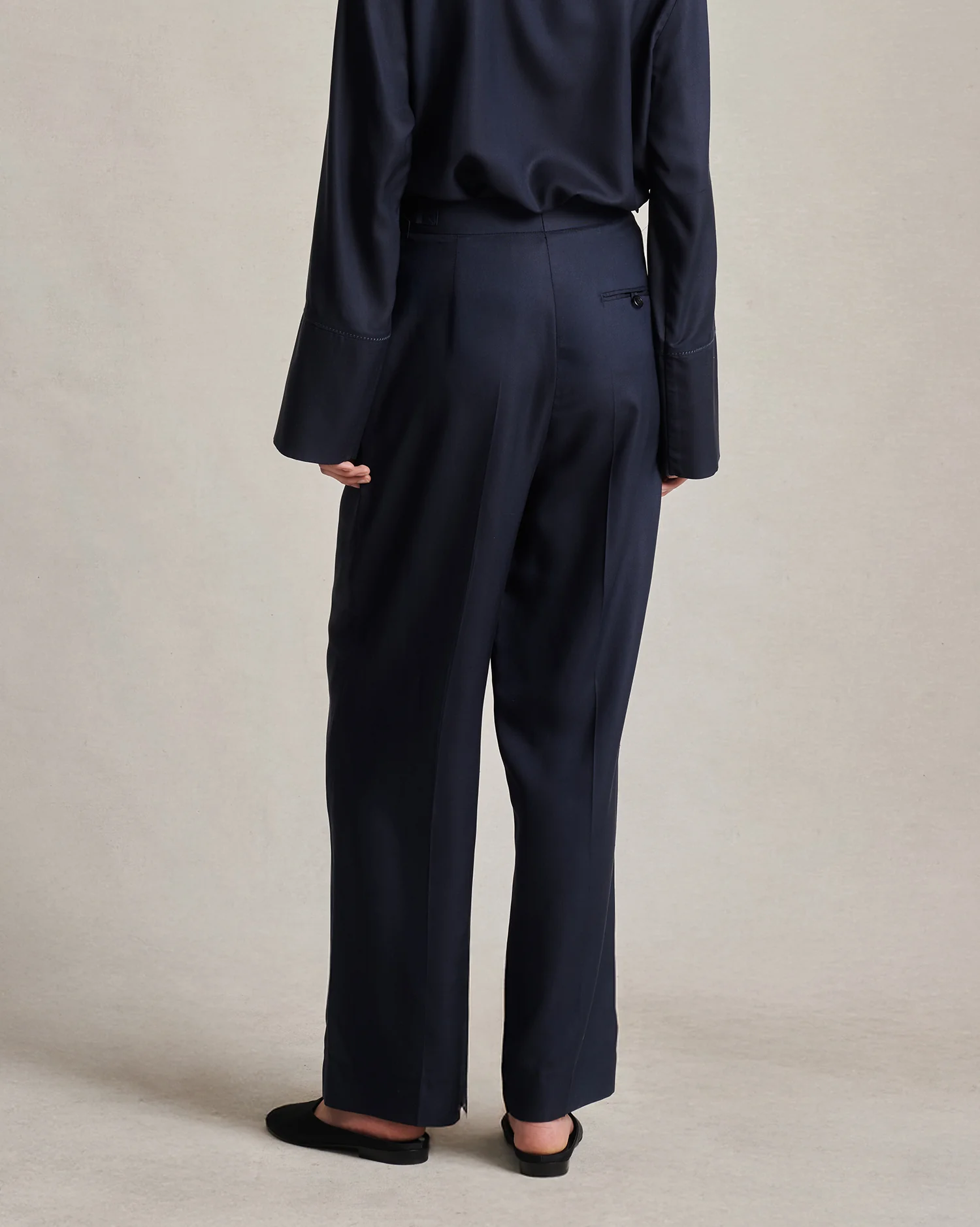 Perriand Trouser - Navy Dupioni - Image 5