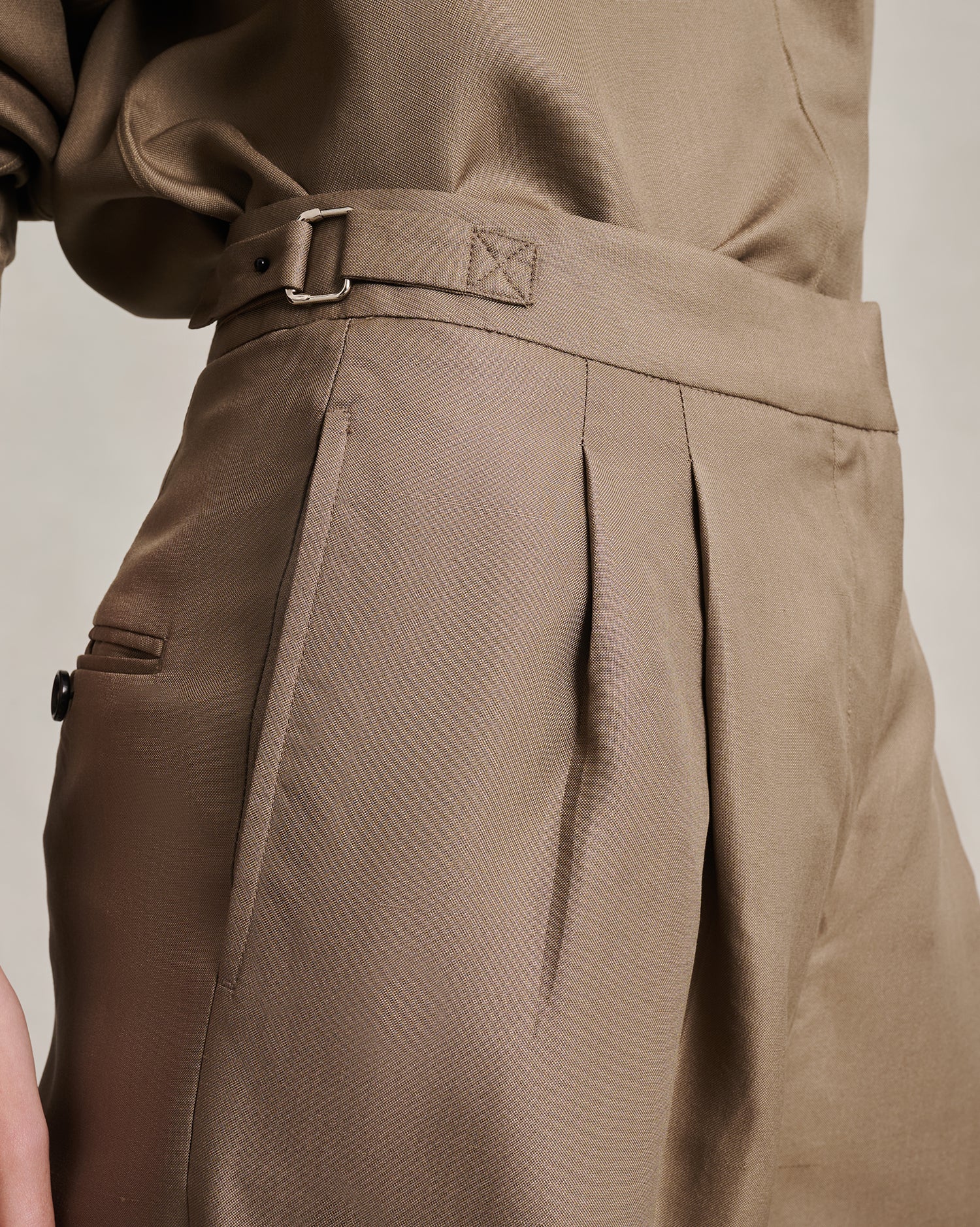 Perriand Trouser - Taupe Dupioni - Image 3
