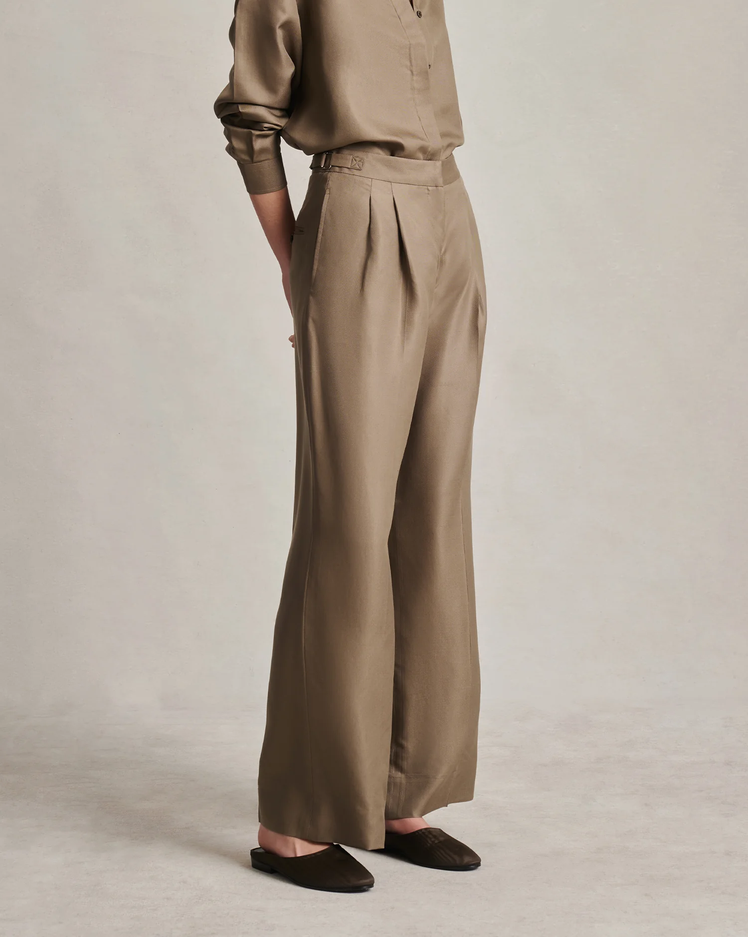 Perriand Trouser - Taupe Dupioni - Image 4