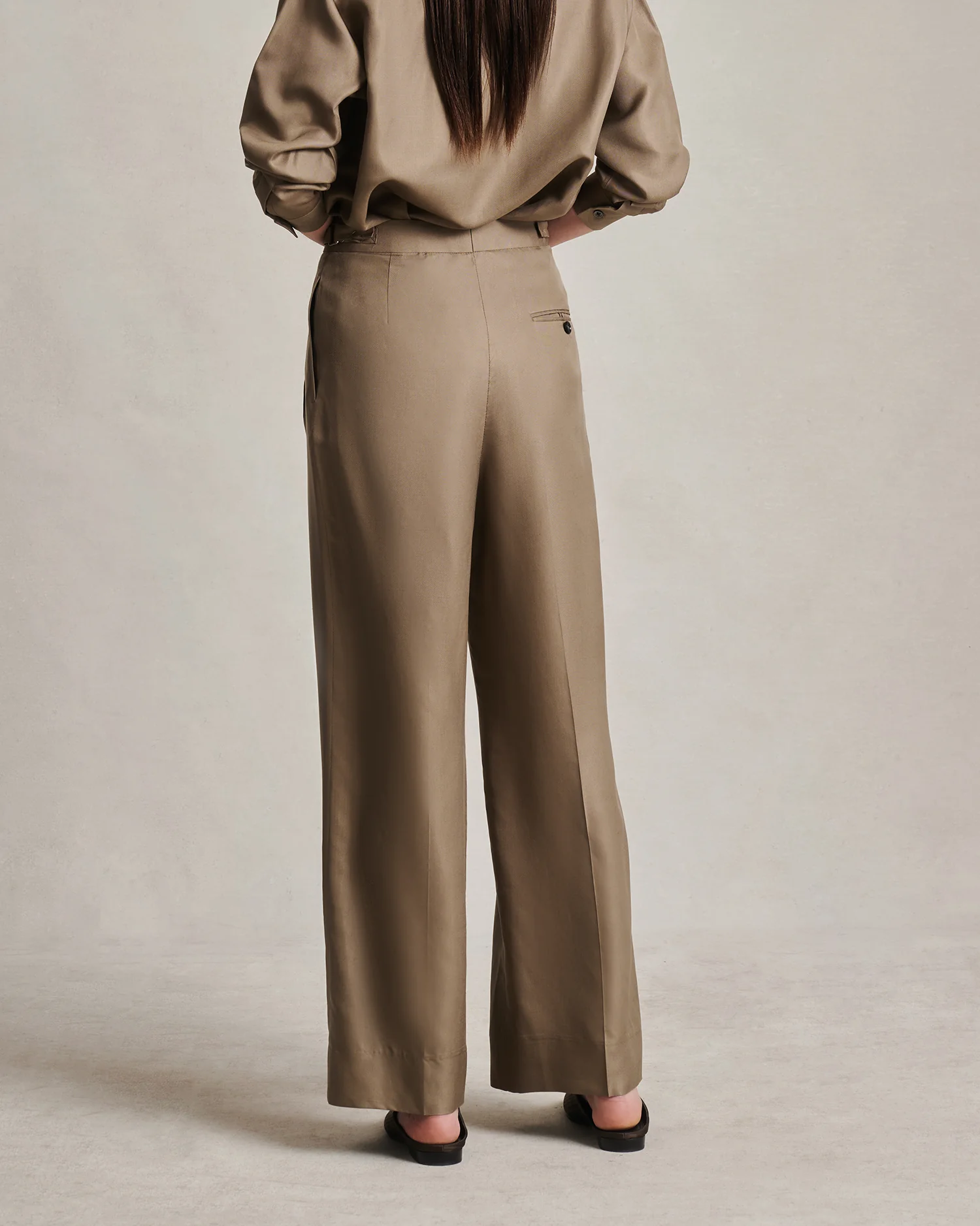 Perriand Trouser - Taupe Dupioni - Image 5