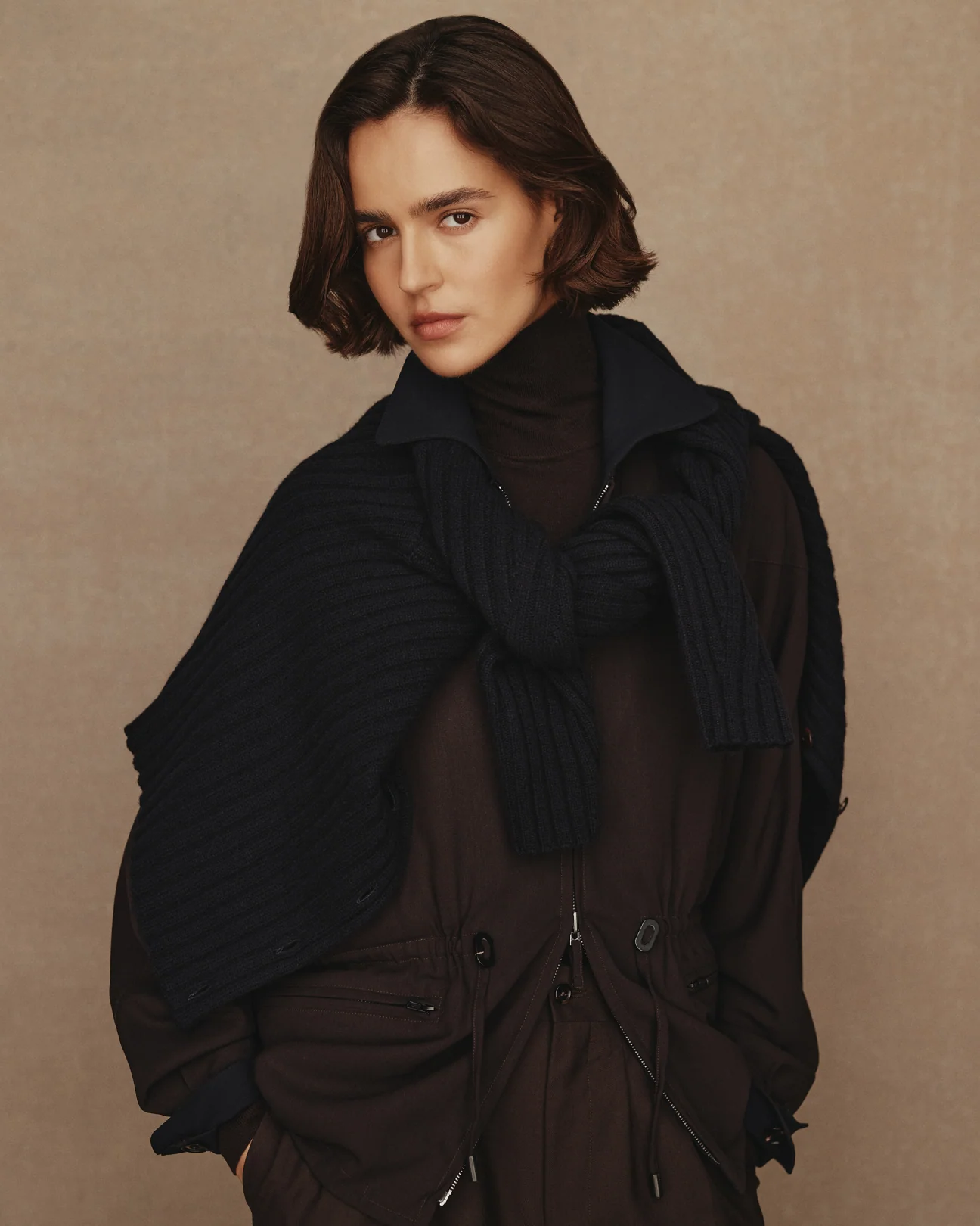 Reine Reversible Jacket - Chocolate & Navy - Image 16