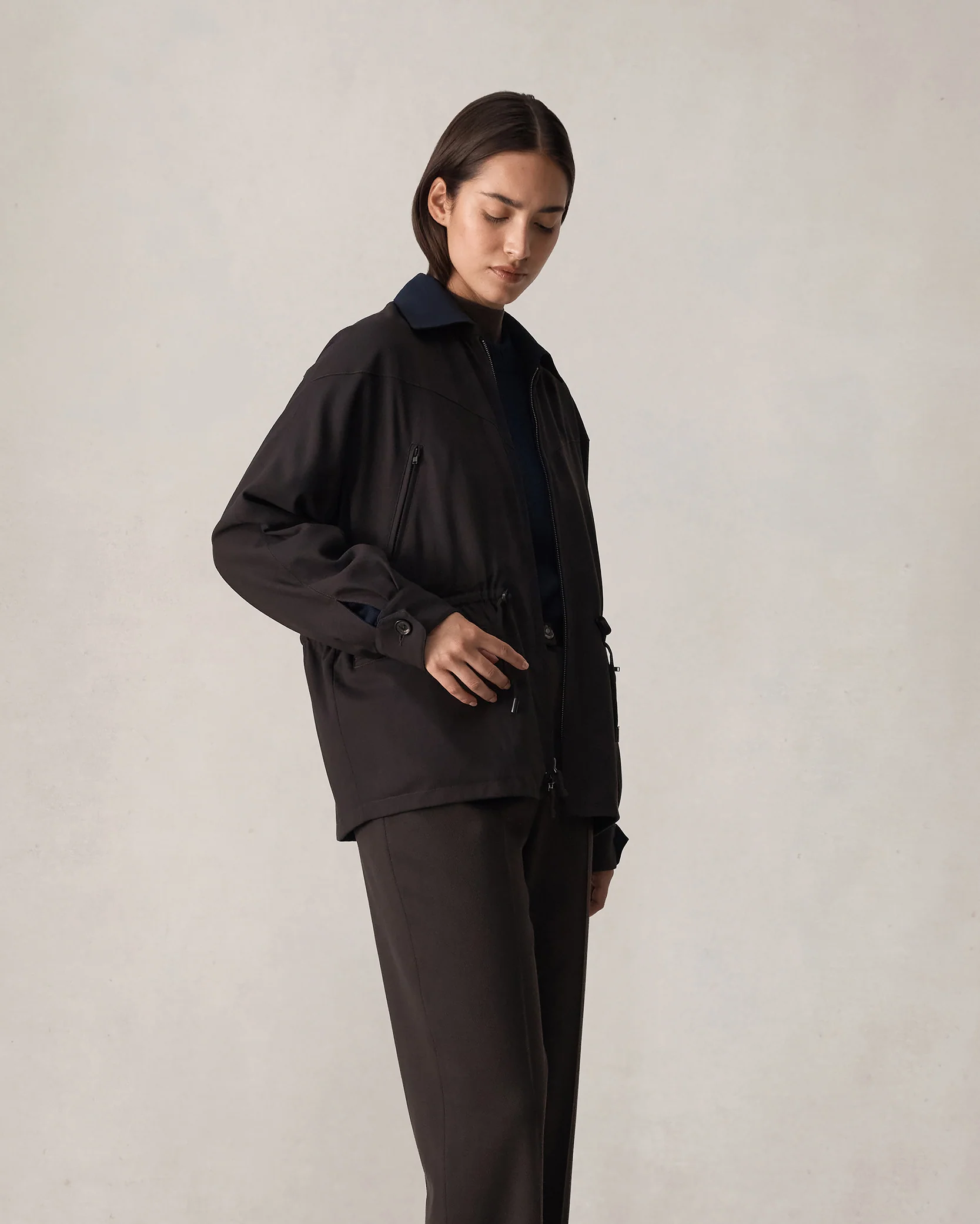 Reine Reversible Jacket - Chocolate & Navy - Image 7