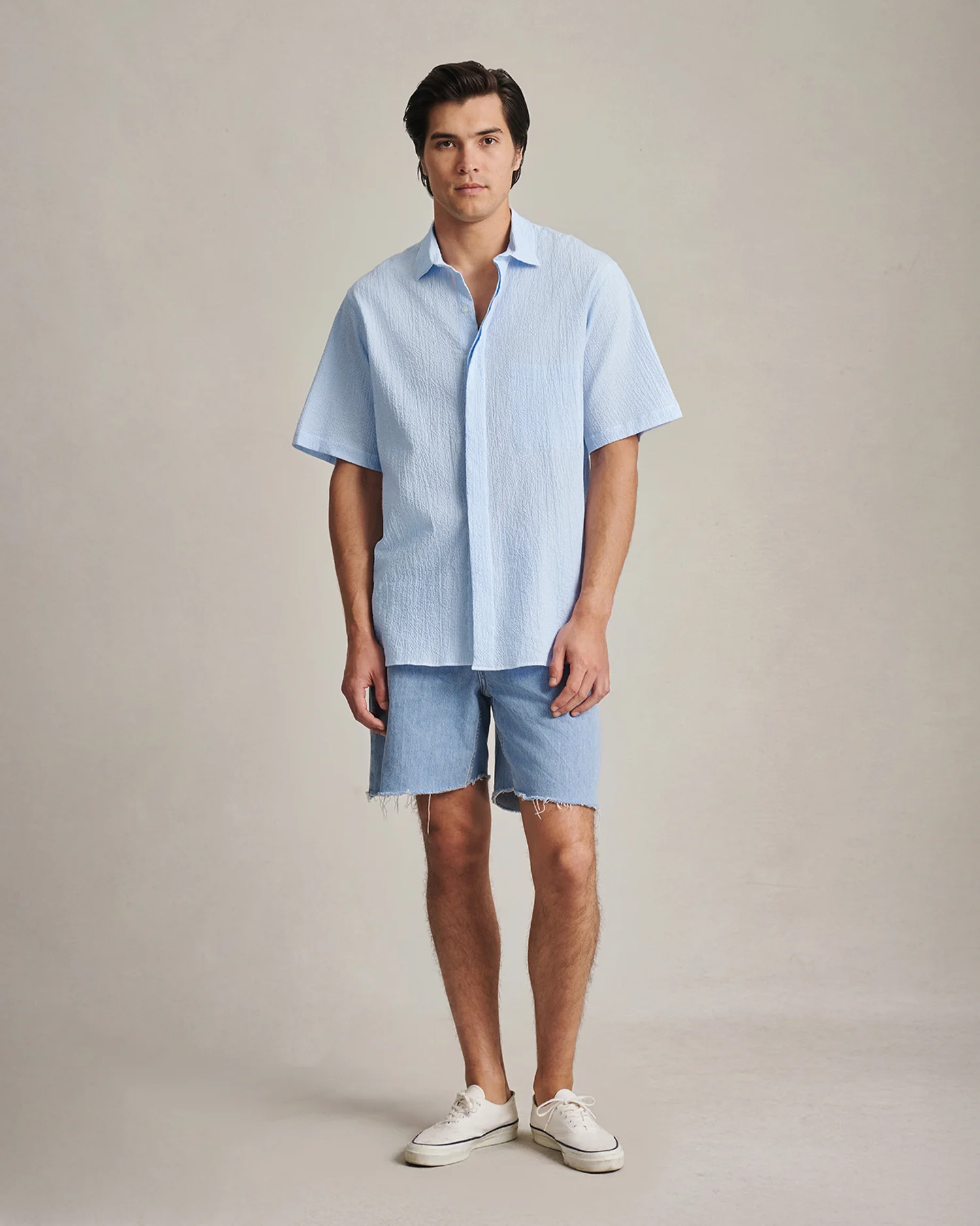 Resort Shirt I - Blue Stripe Fine Seersucker - Image 2