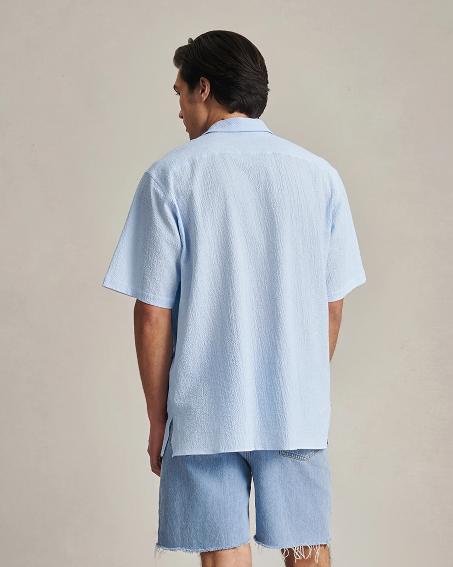 Resort Shirt I - Blue Stripe Fine Seersucker - Image 4