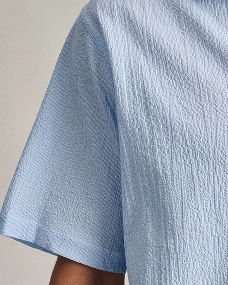 Resort Shirt I - Blue Stripe Fine Seersucker - Image 5
