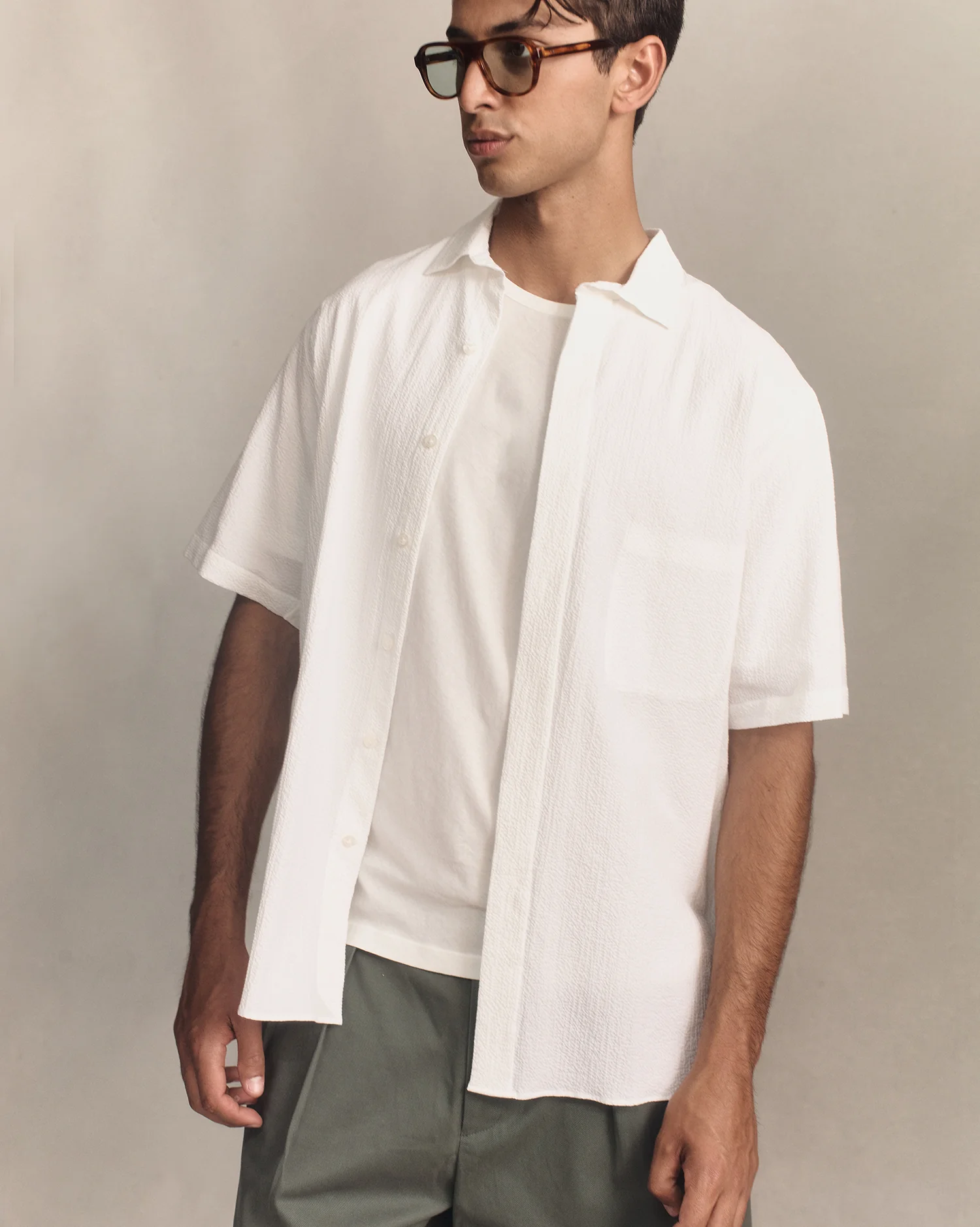 Resort Shirt I - White Fine Seersucker - Image 2
