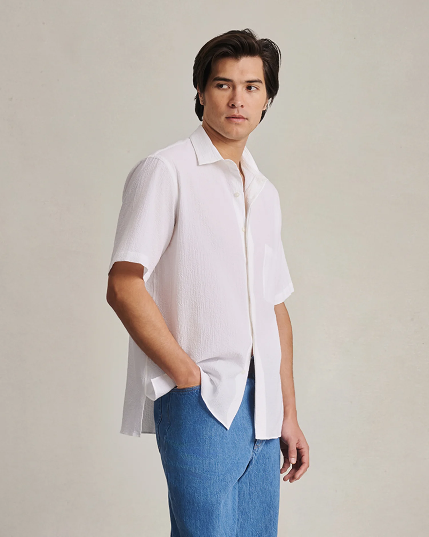 Resort Shirt I - White Fine Seersucker - Image 7