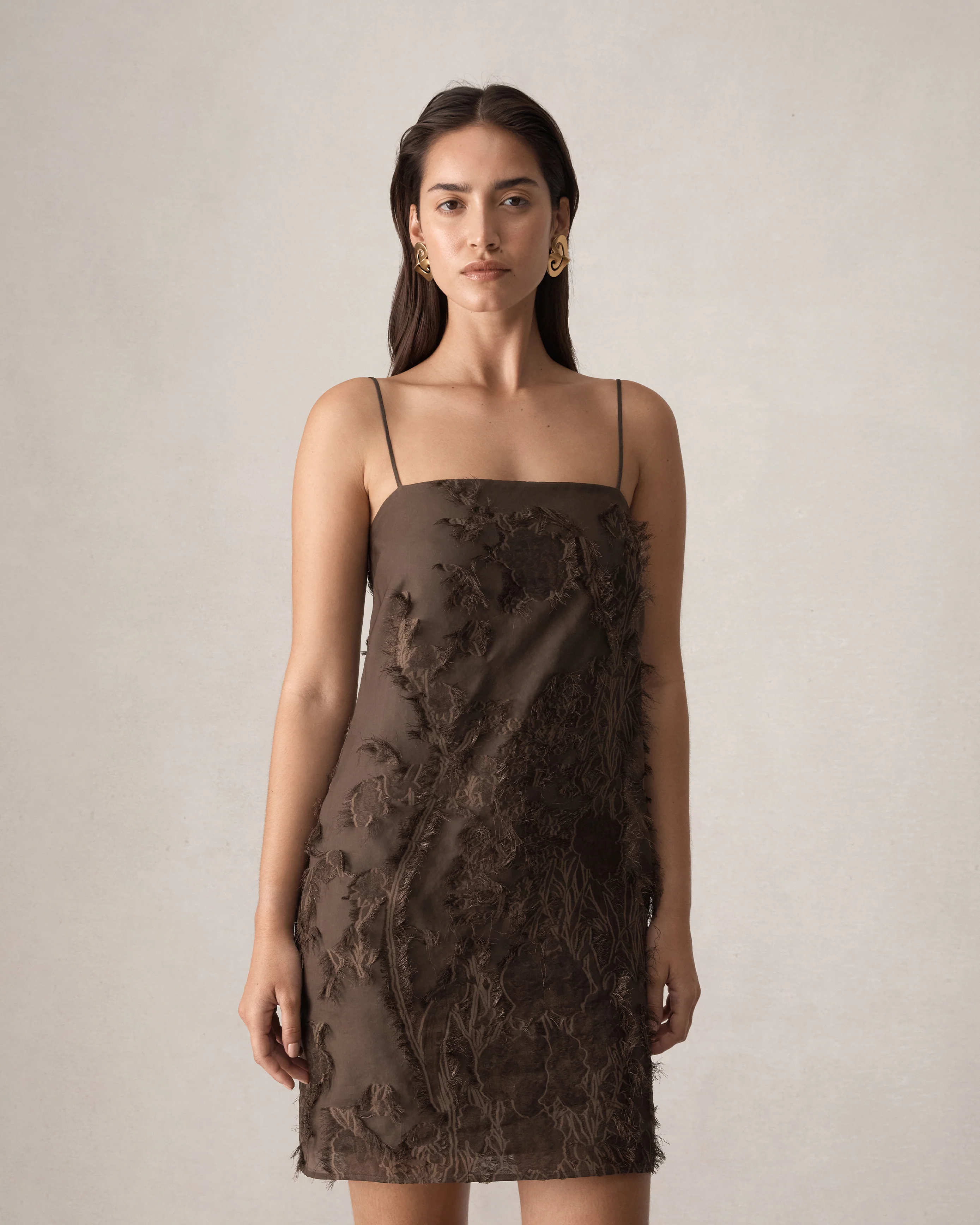 Roberta Mini Dress - Chocolate - Image 5