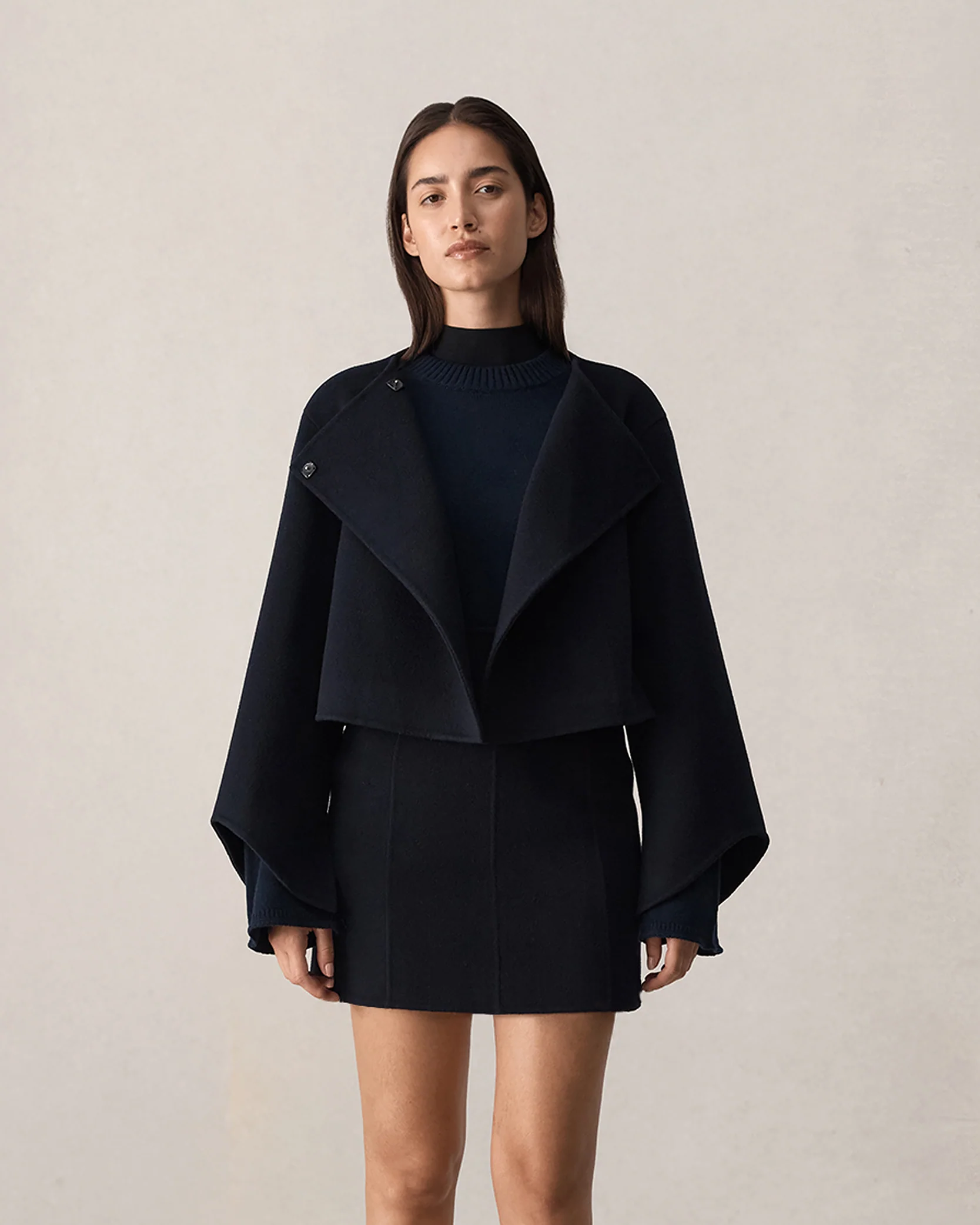 Rosie Cropped Jacket - Navy - Image 4