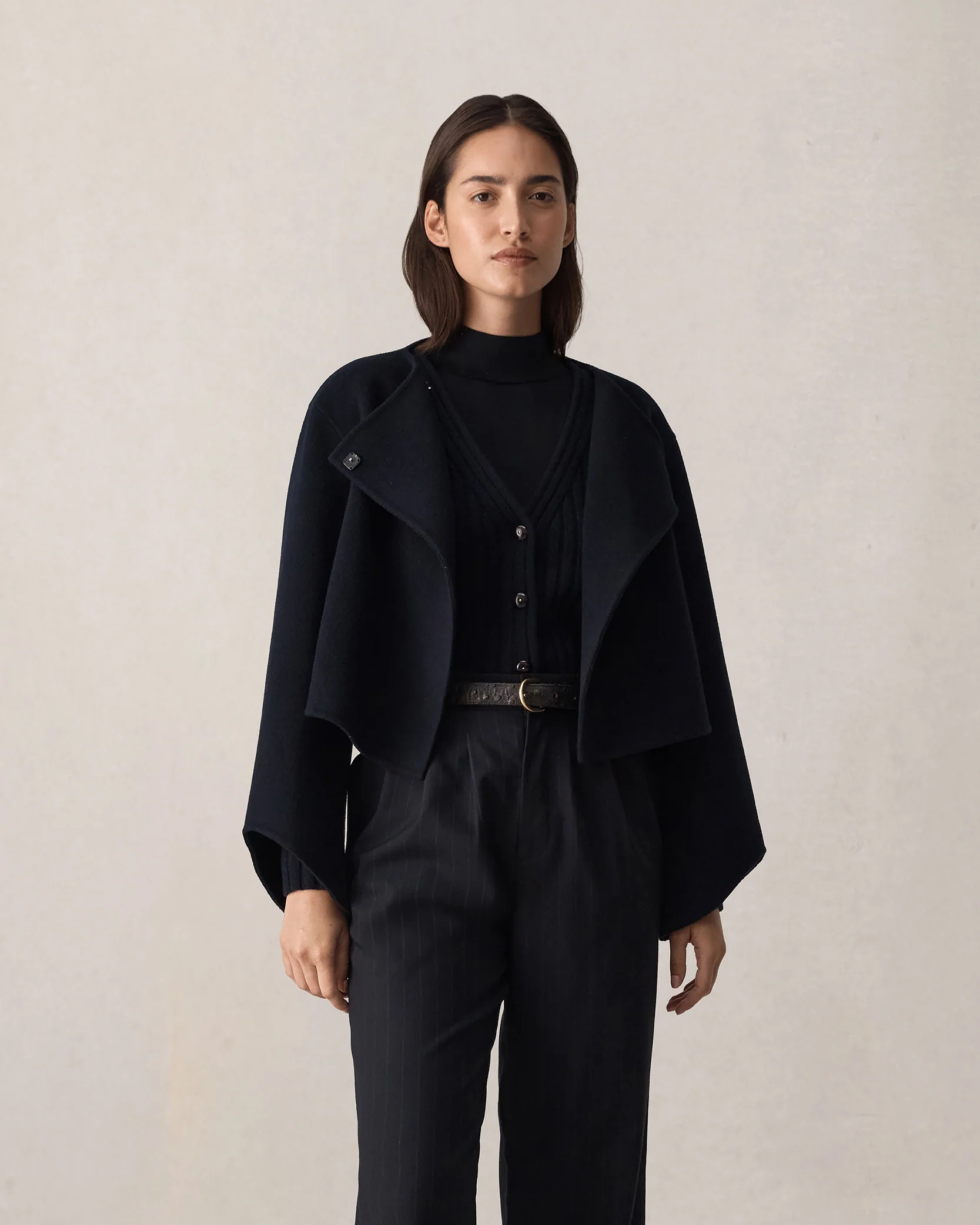Rosie Cropped Jacket - Navy - Image 5