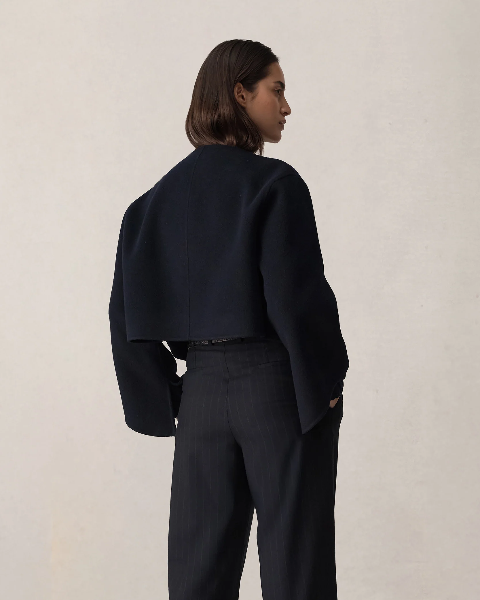 Rosie Cropped Jacket - Navy - Image 6