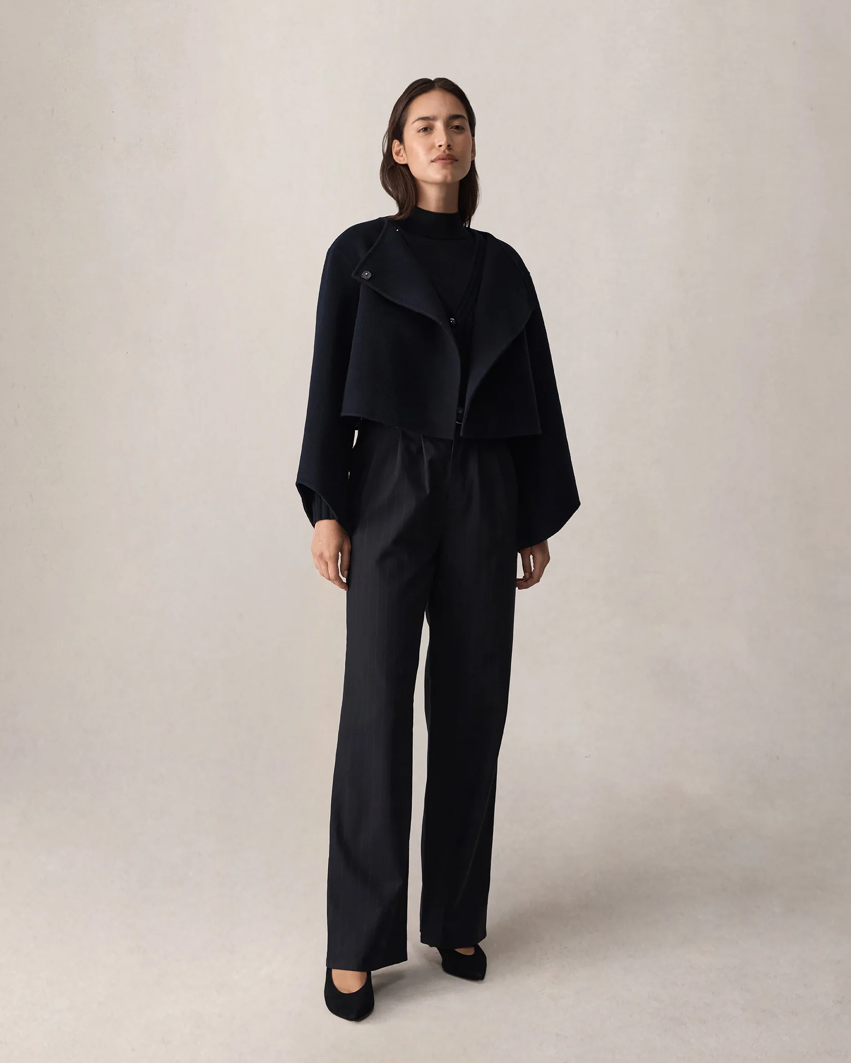 Rosie Cropped Jacket - Navy - Image 7