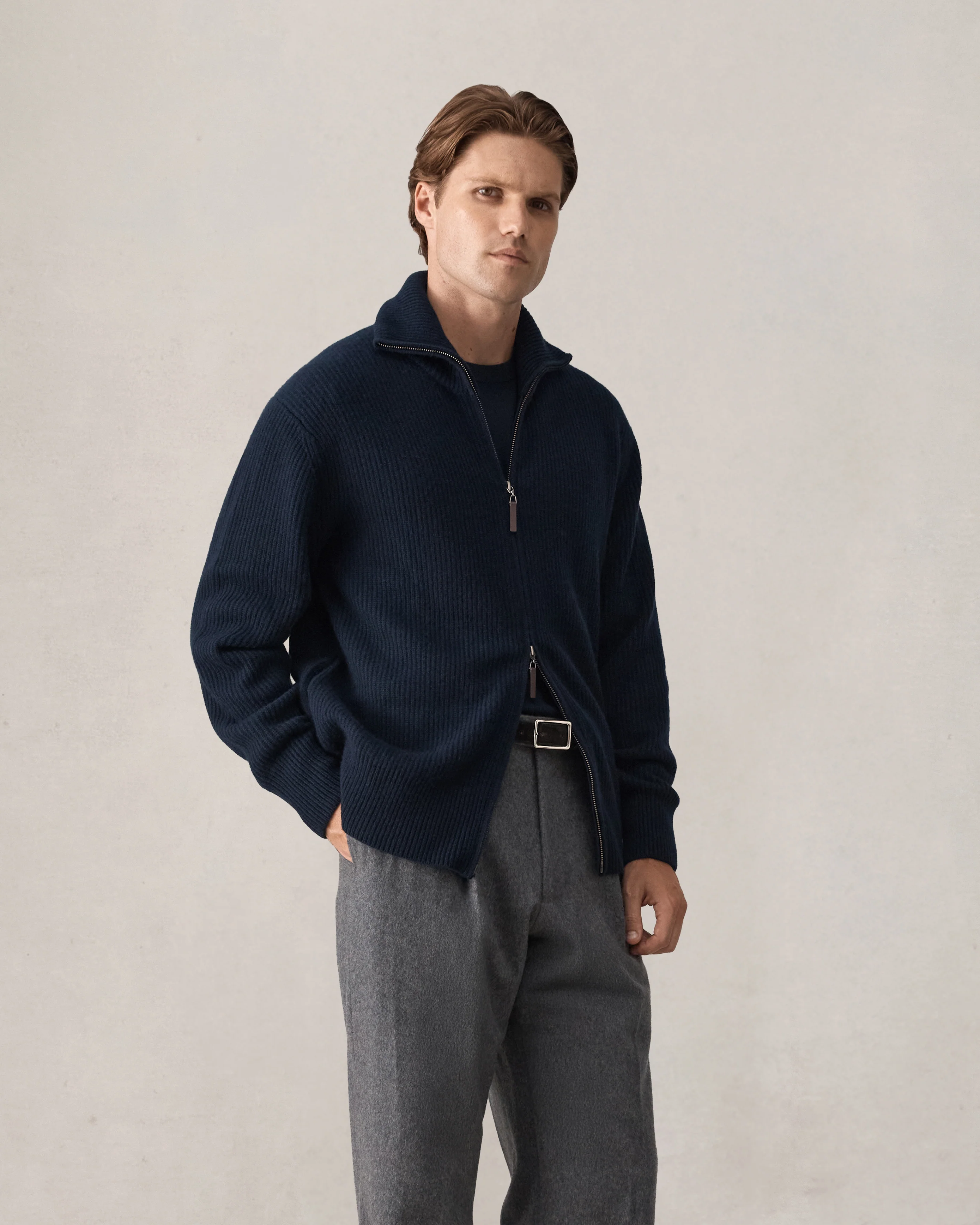 Royal Cashmere Cardigan - Navy - Image 5