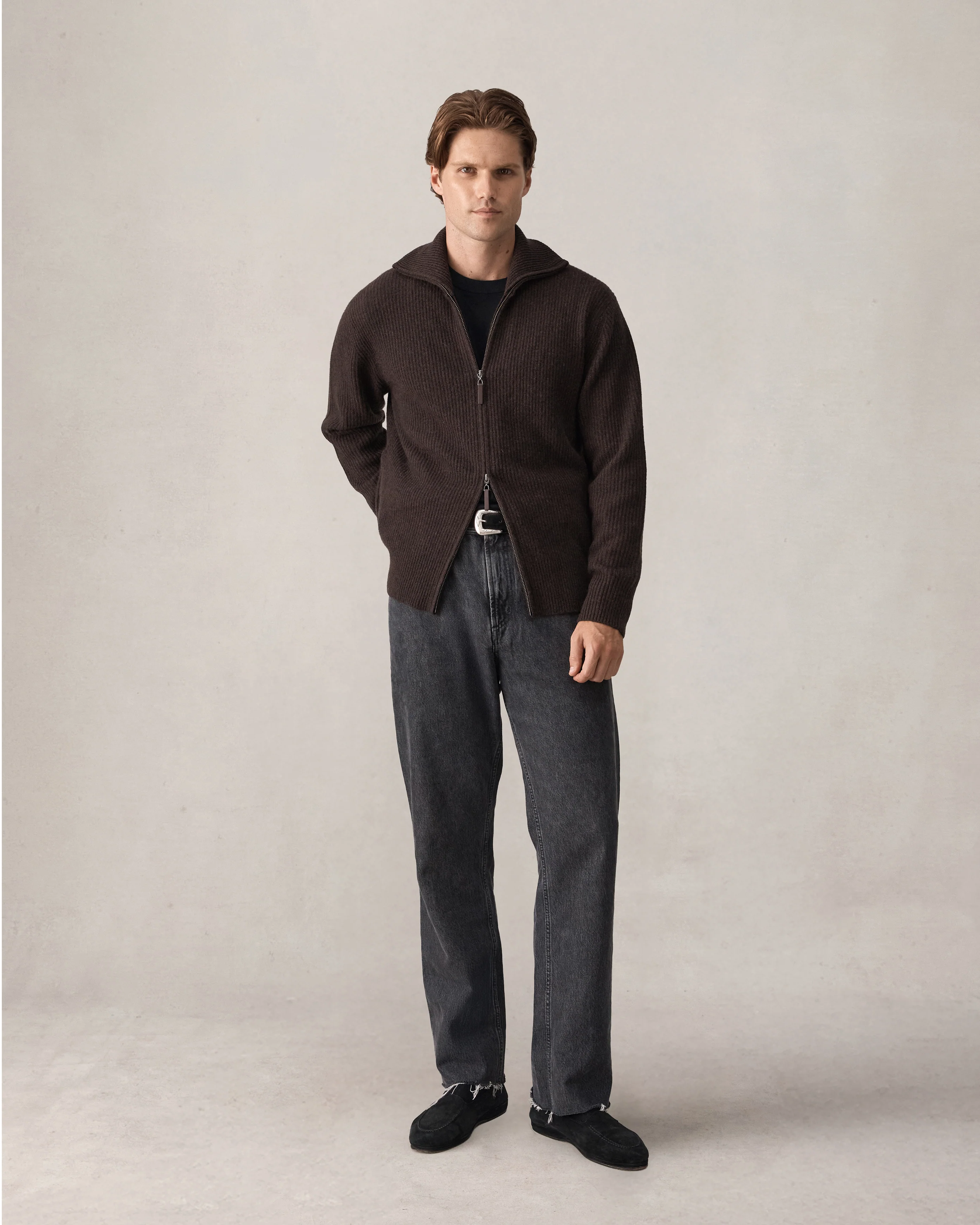 Royal Cashmere Cardigan - Umber - Image 5