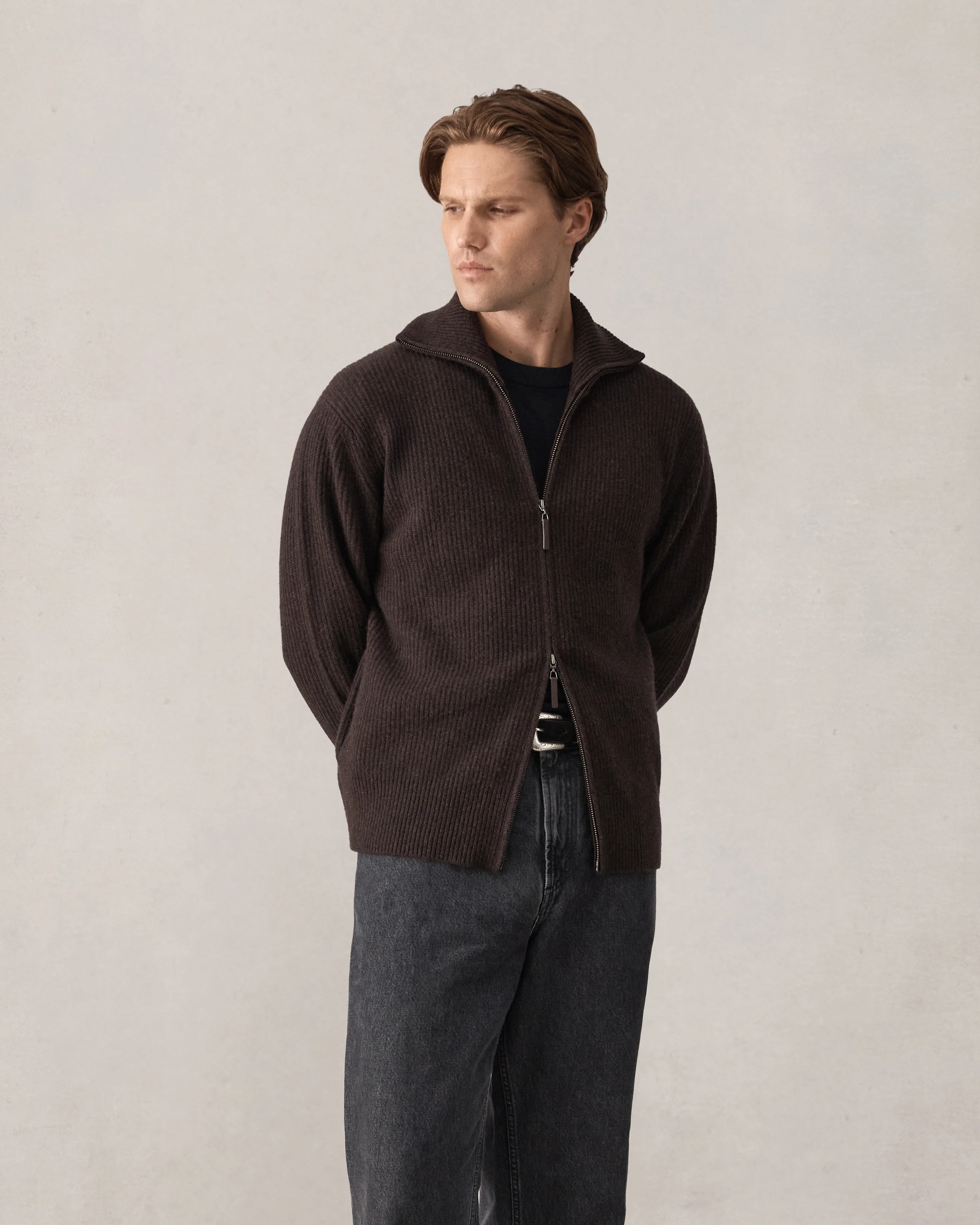 Royal Cashmere Cardigan - Umber - Image 6