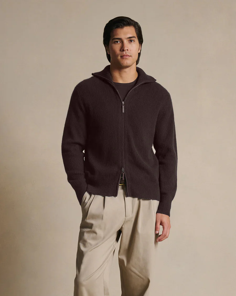 Royal Cashmere Cardigan - Umber - Image 9