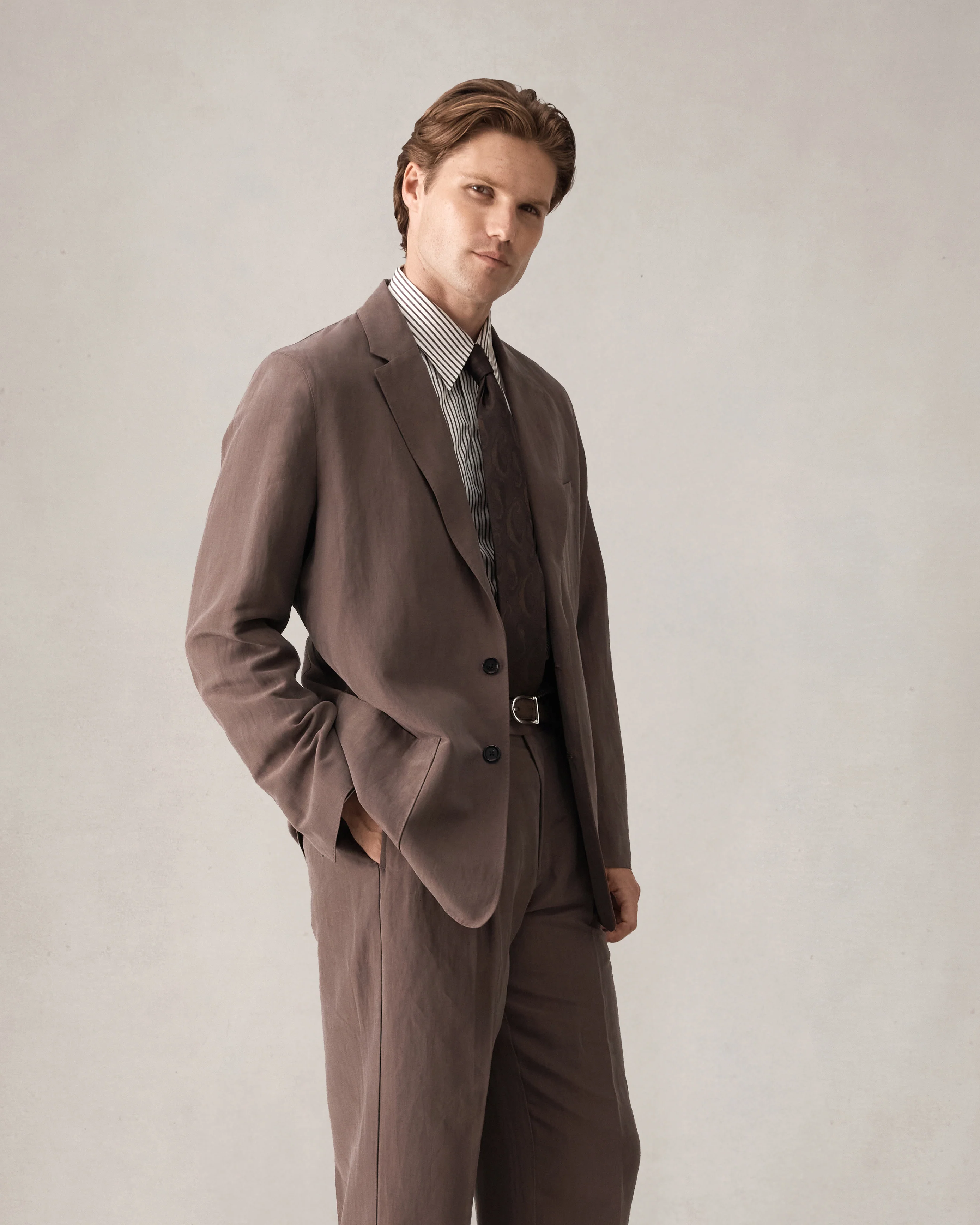 Slack Jacket - Chocolate Silk Linen - Image 6