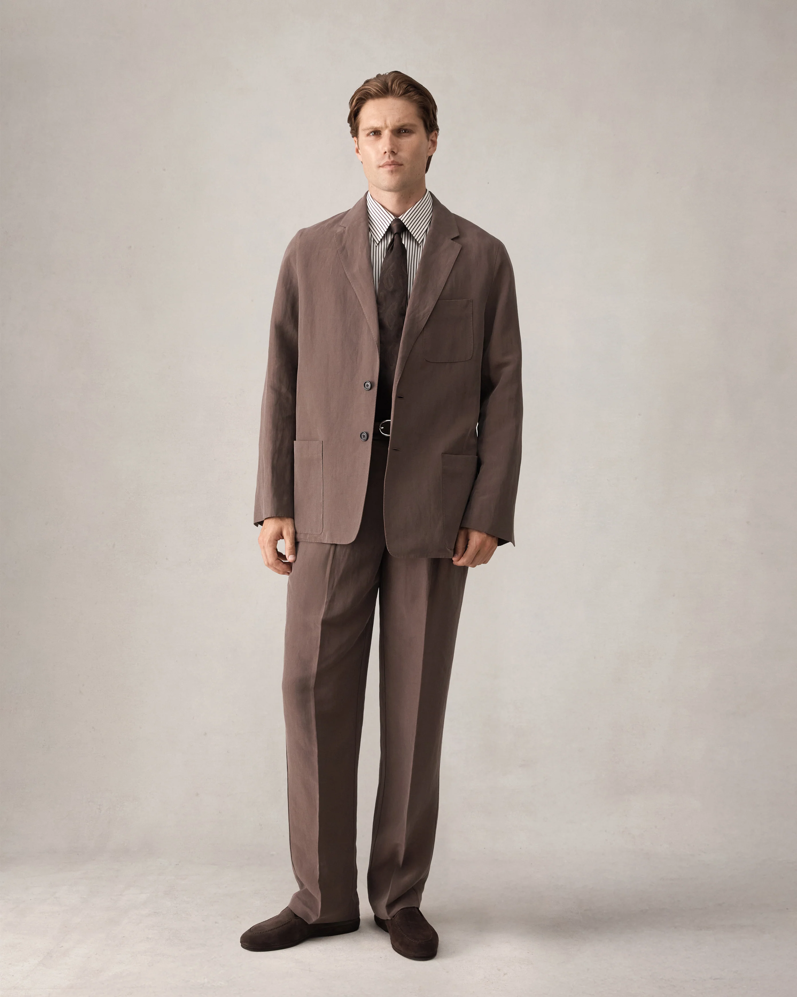 Slack Jacket - Chocolate Silk Linen - Image 9
