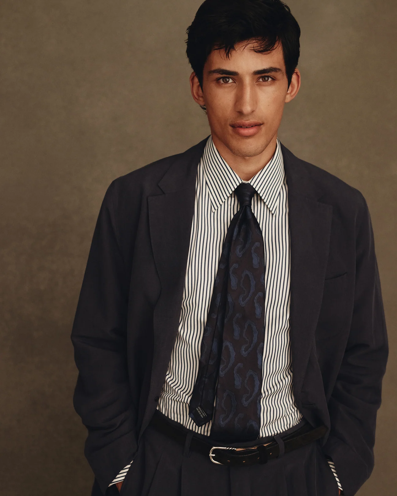 Slack Jacket - Navy Silk Linen