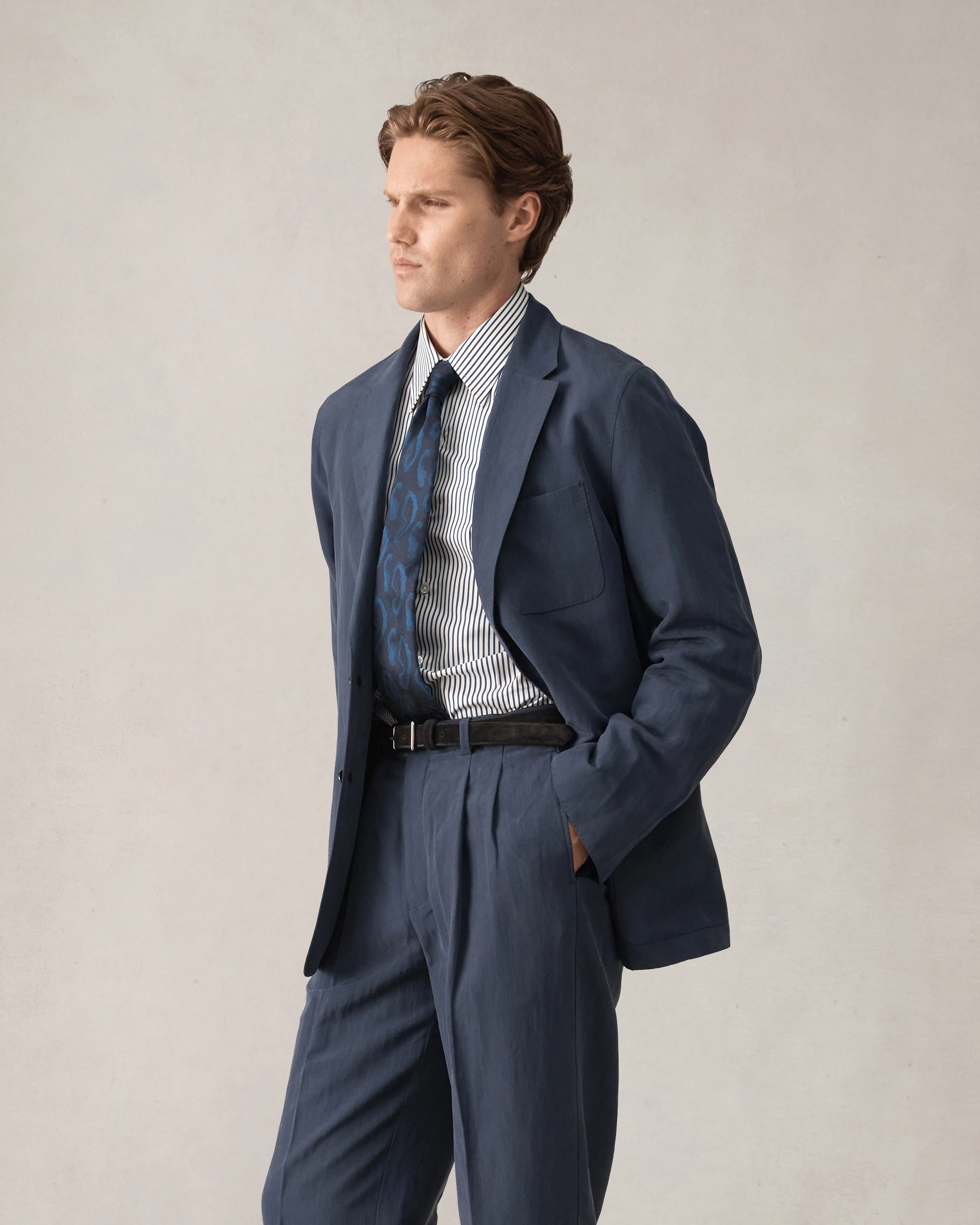 Slack Jacket - Navy Silk Linen - Image 6