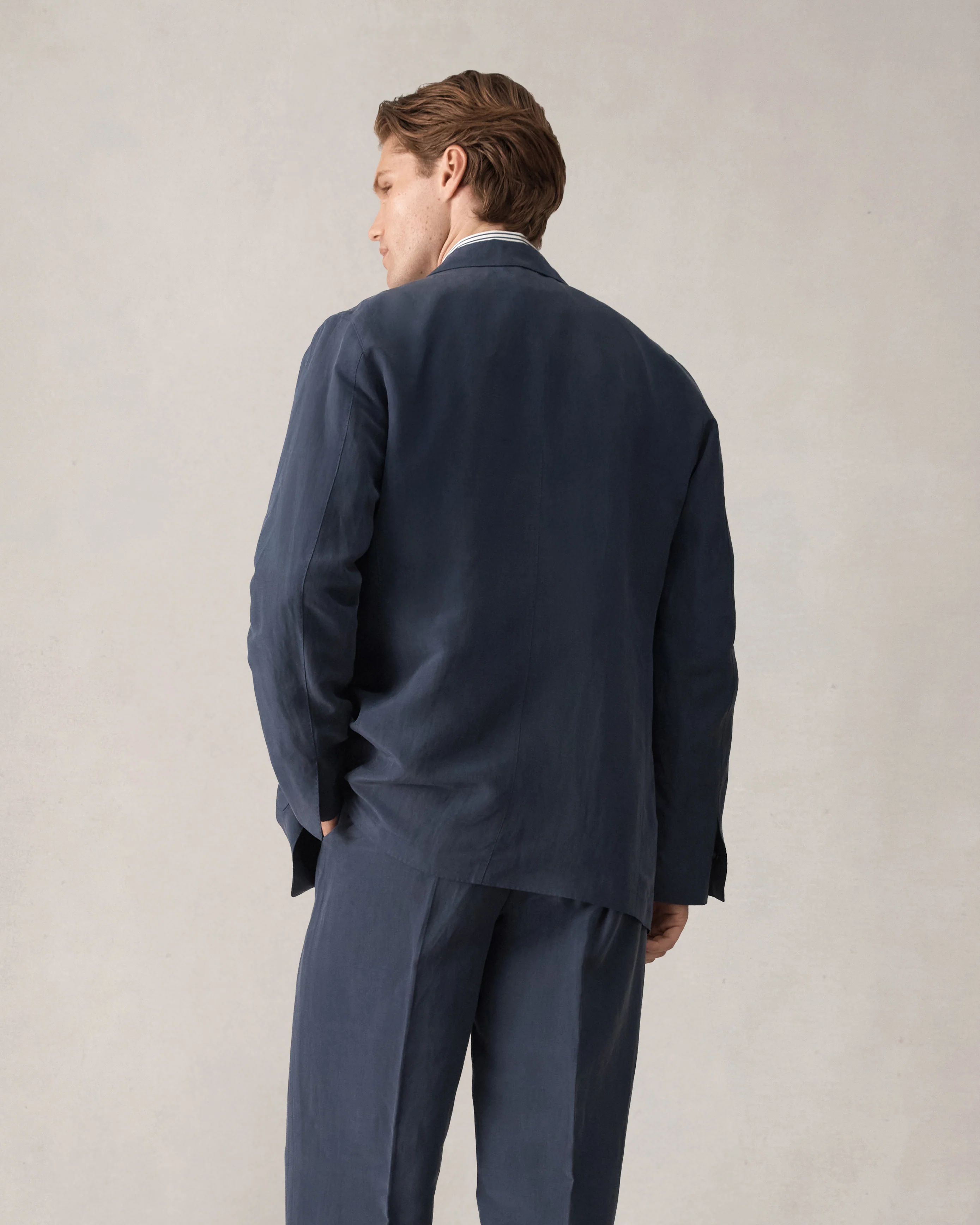 Slack Jacket - Navy Silk Linen - Image 7