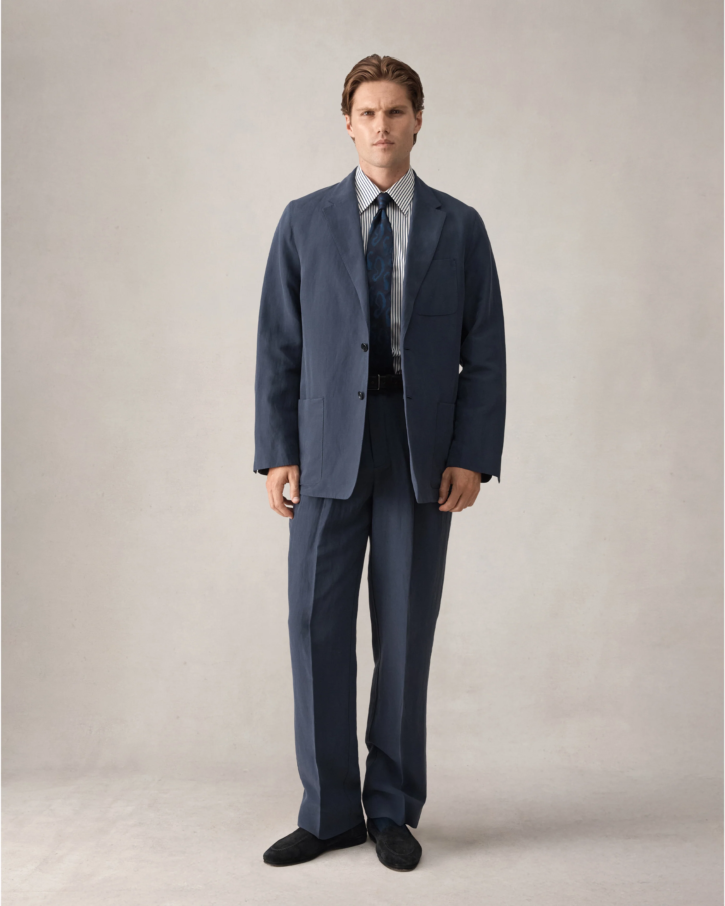 Slack Jacket - Navy Silk Linen - Image 9
