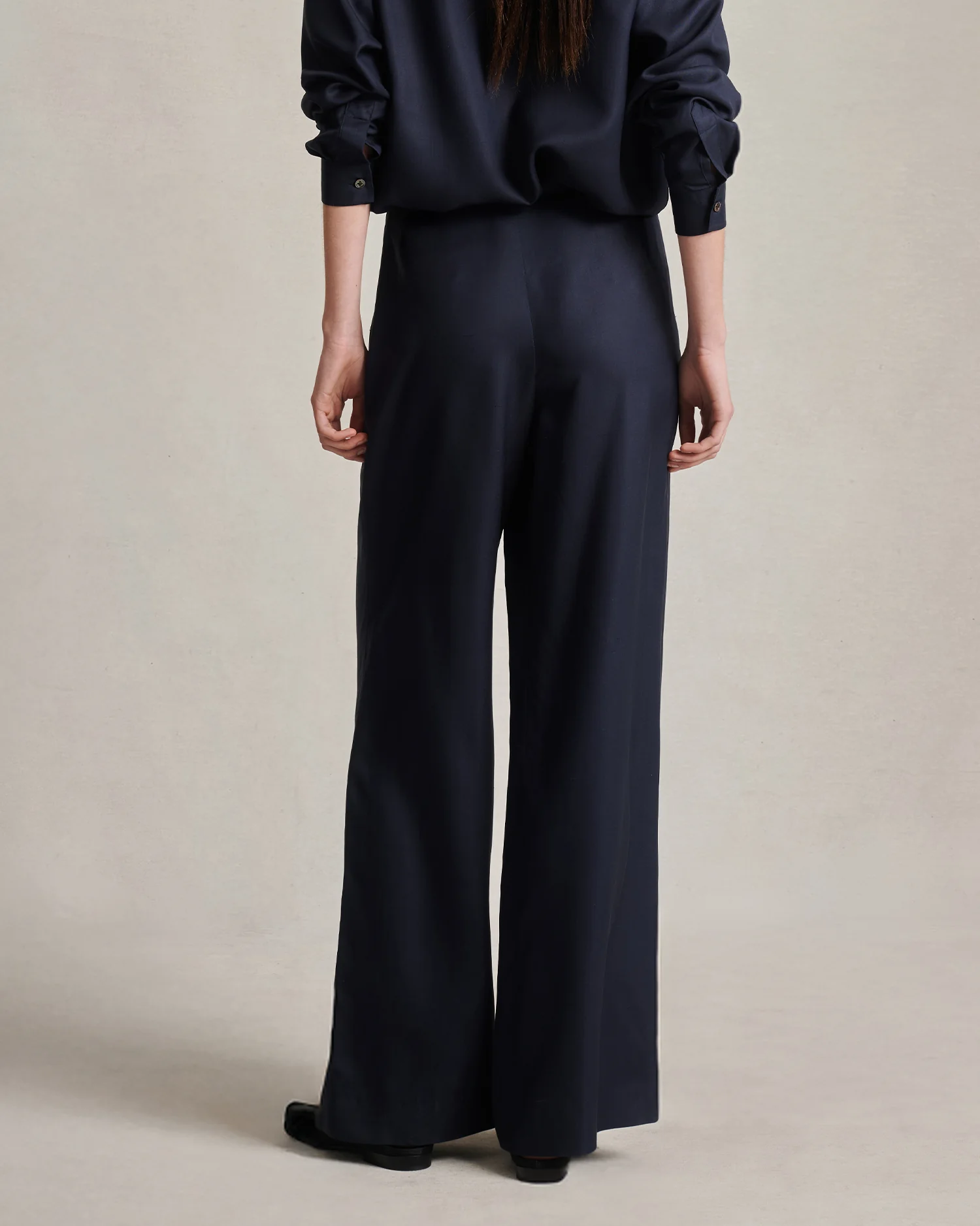 Sofia Trouser - Navy Dupioni - Image 4