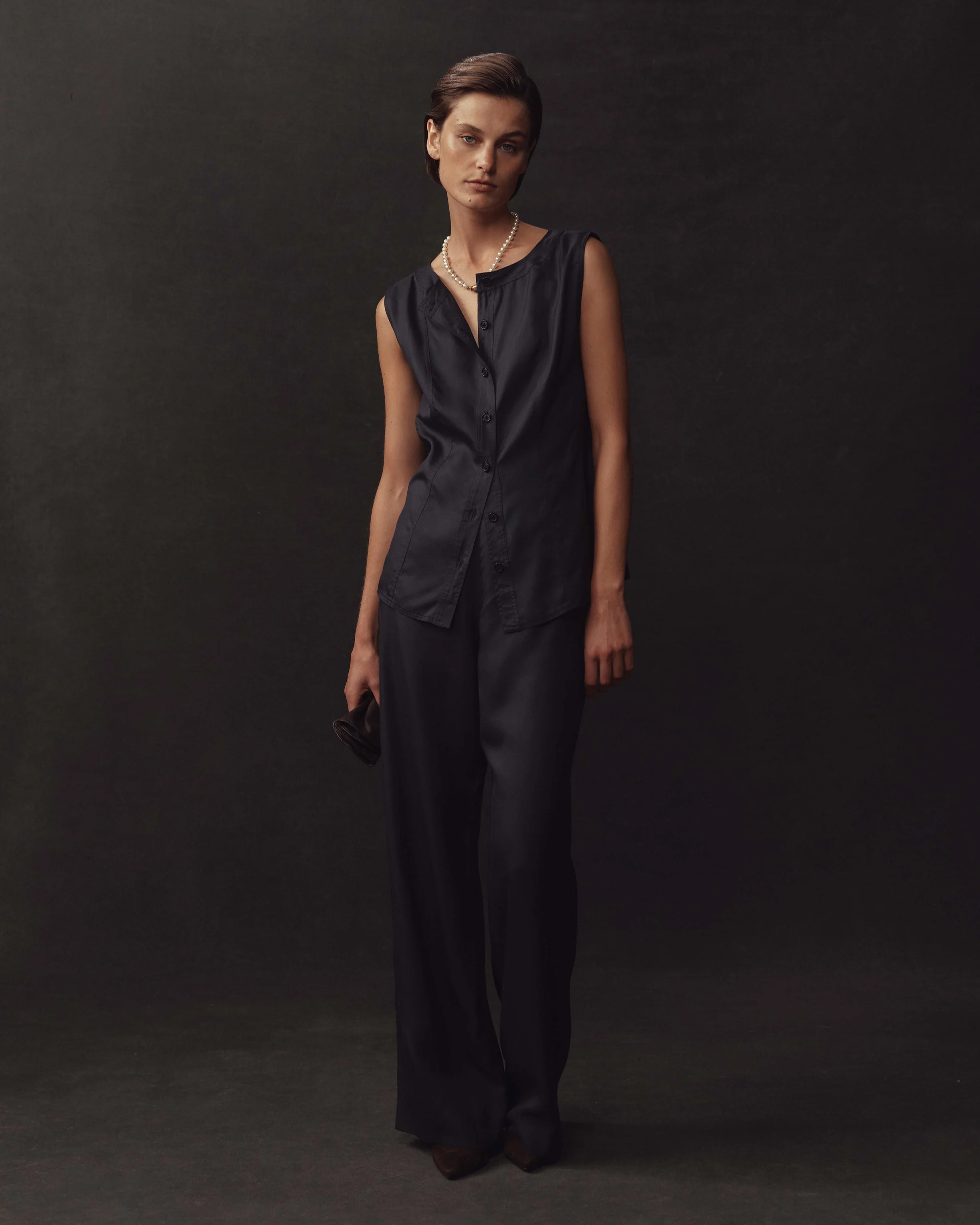 Sofia Trouser - Navy Dupioni - Image 5