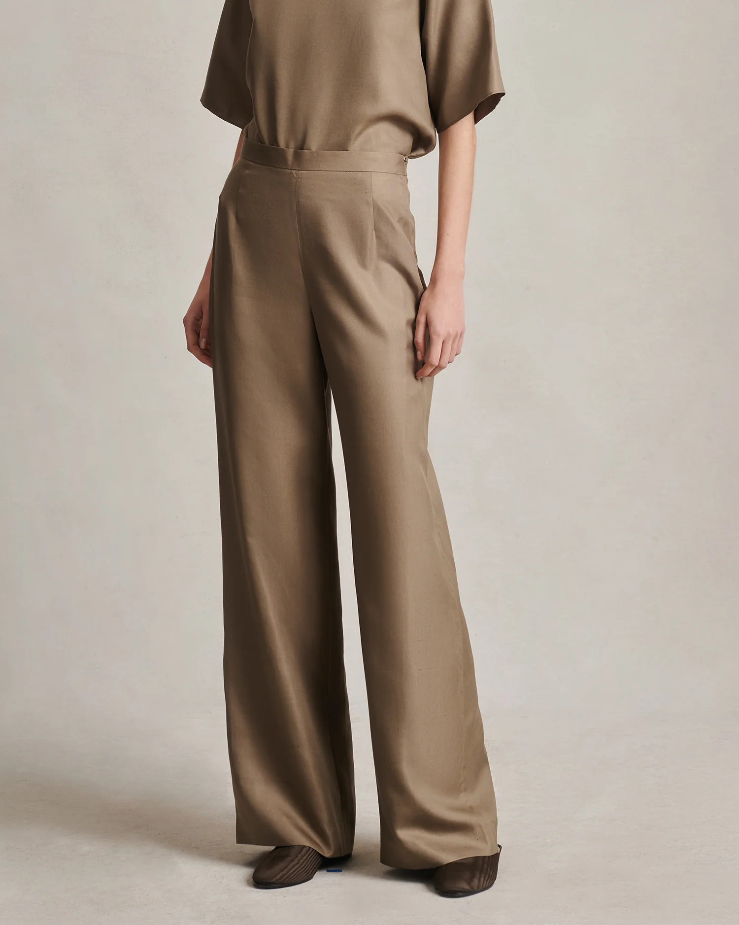 Sofia Trouser - Taupe Dupioni
