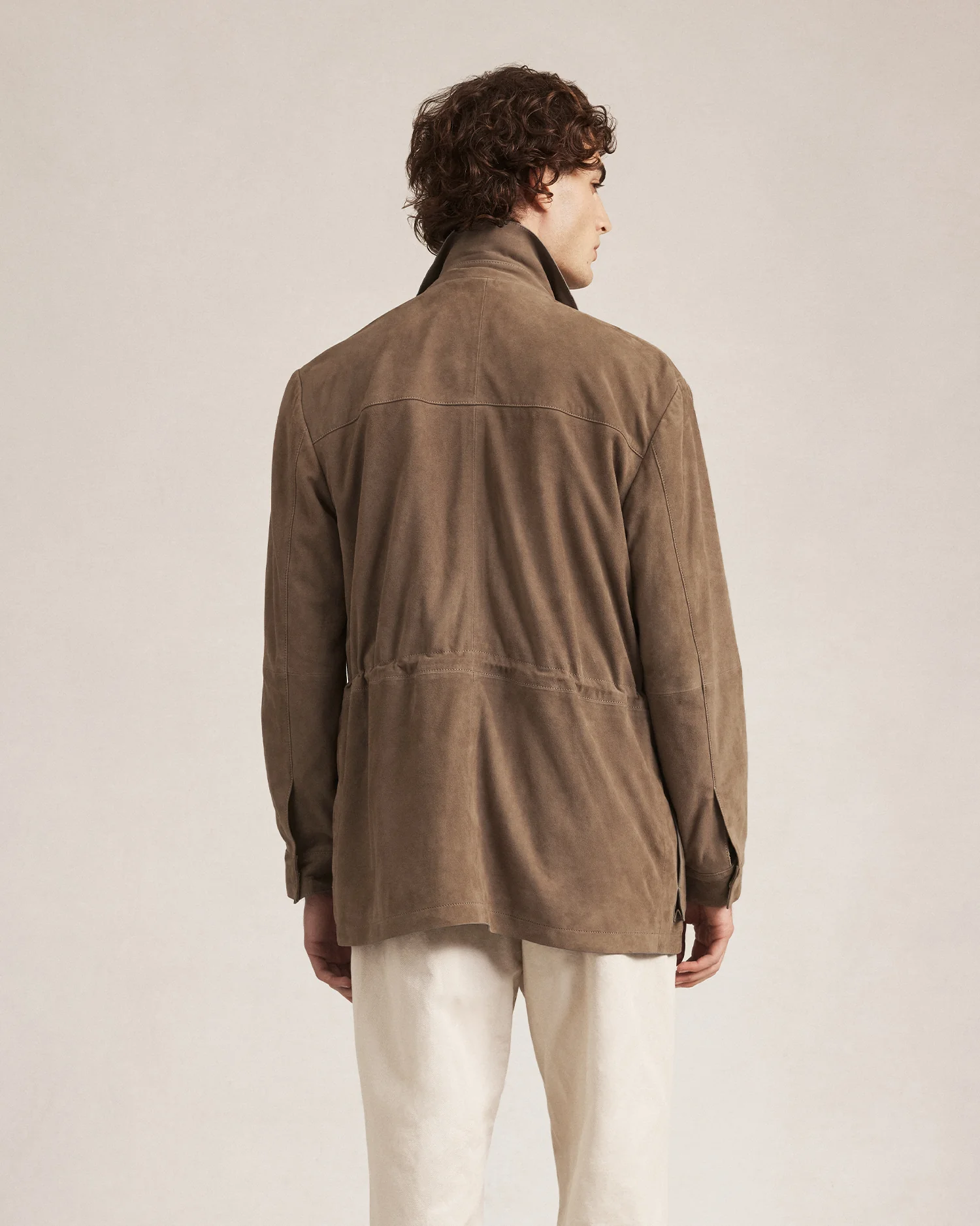Suede Field Jacket - Taupe - Image 4