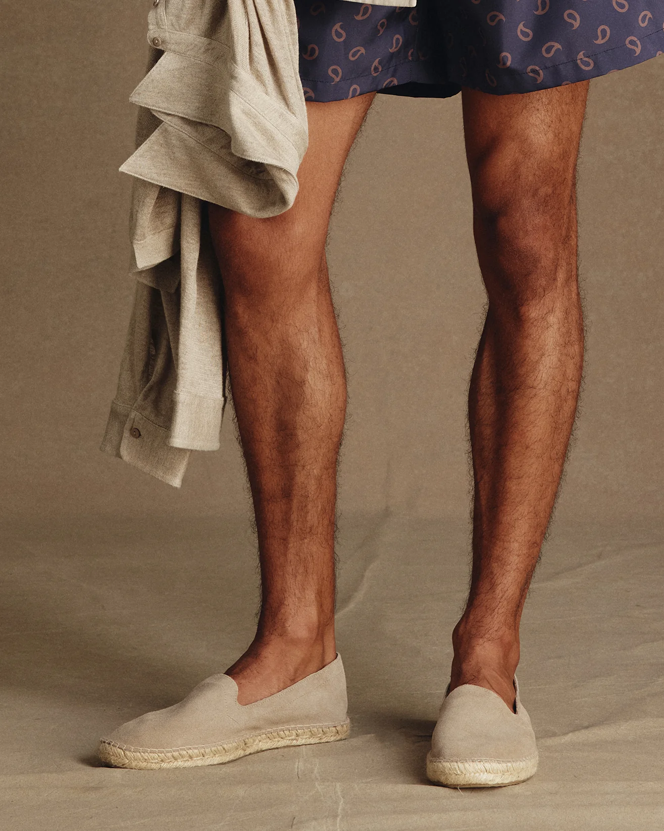 Suede Tonal Espadrille - Stone - Image 5