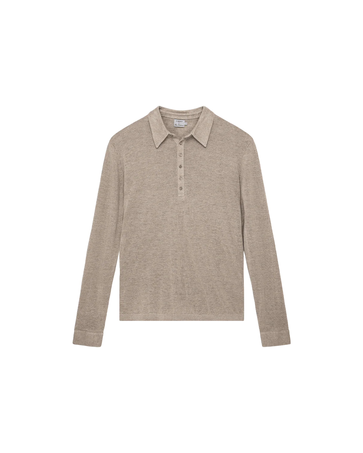 Linen Polo - Taupe - Image 5