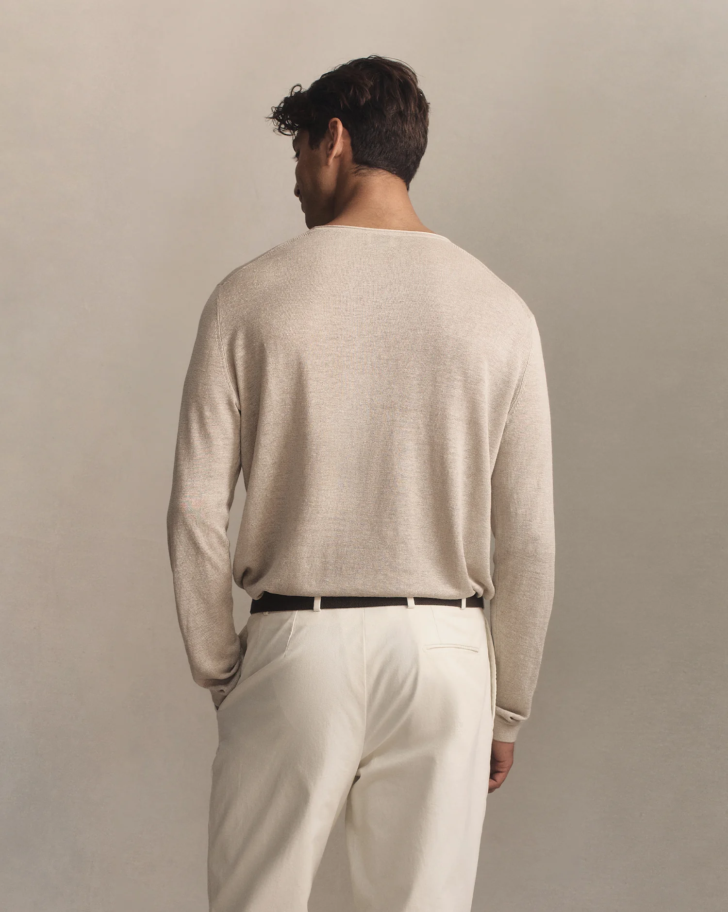 Linen Sweater - Taupe - Image 5