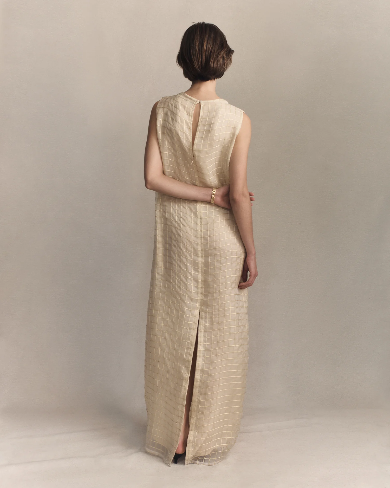 Tia Dress - Gold Check - Image 3