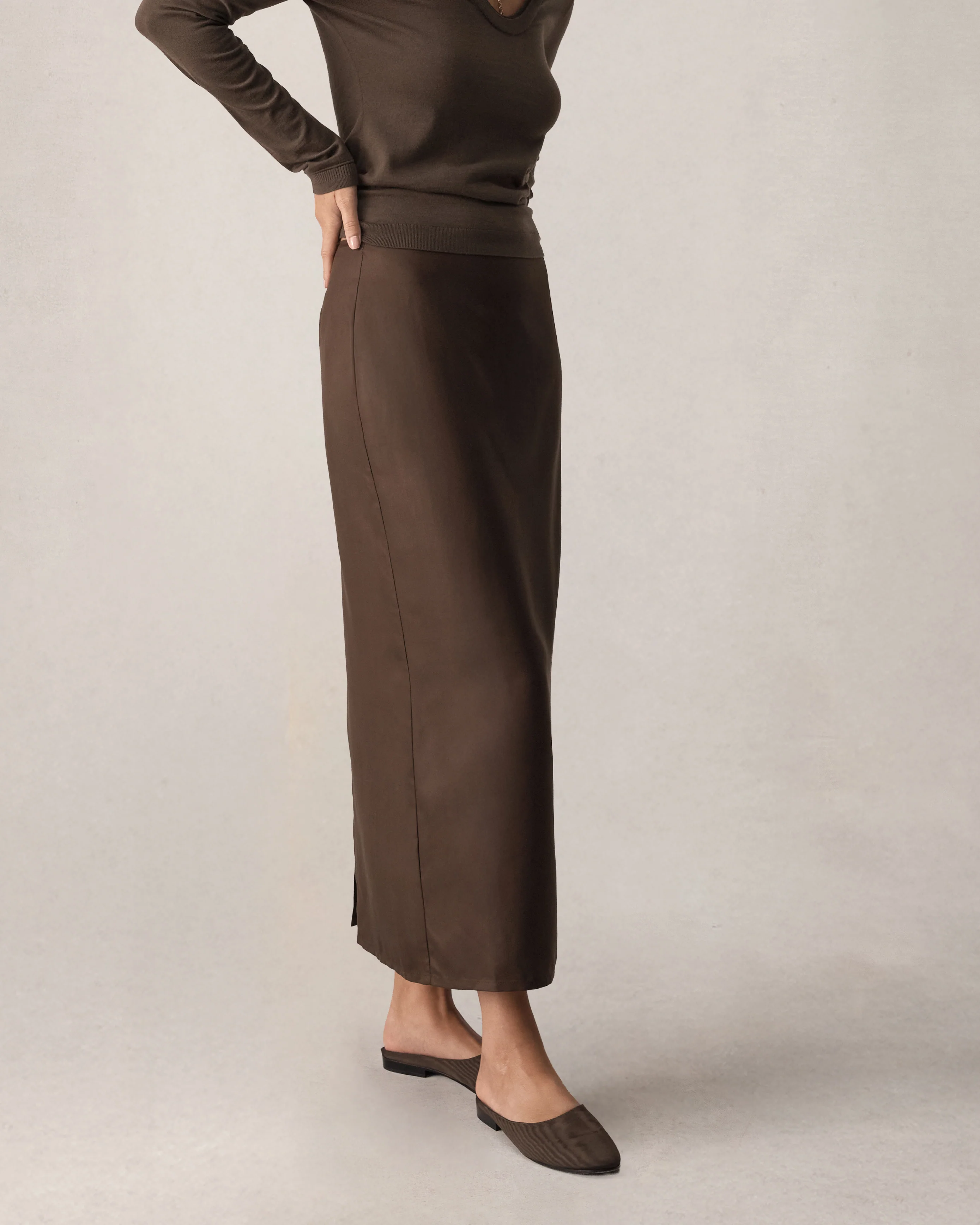 Tia Skirt - Chocolate Dupioni - Image 5