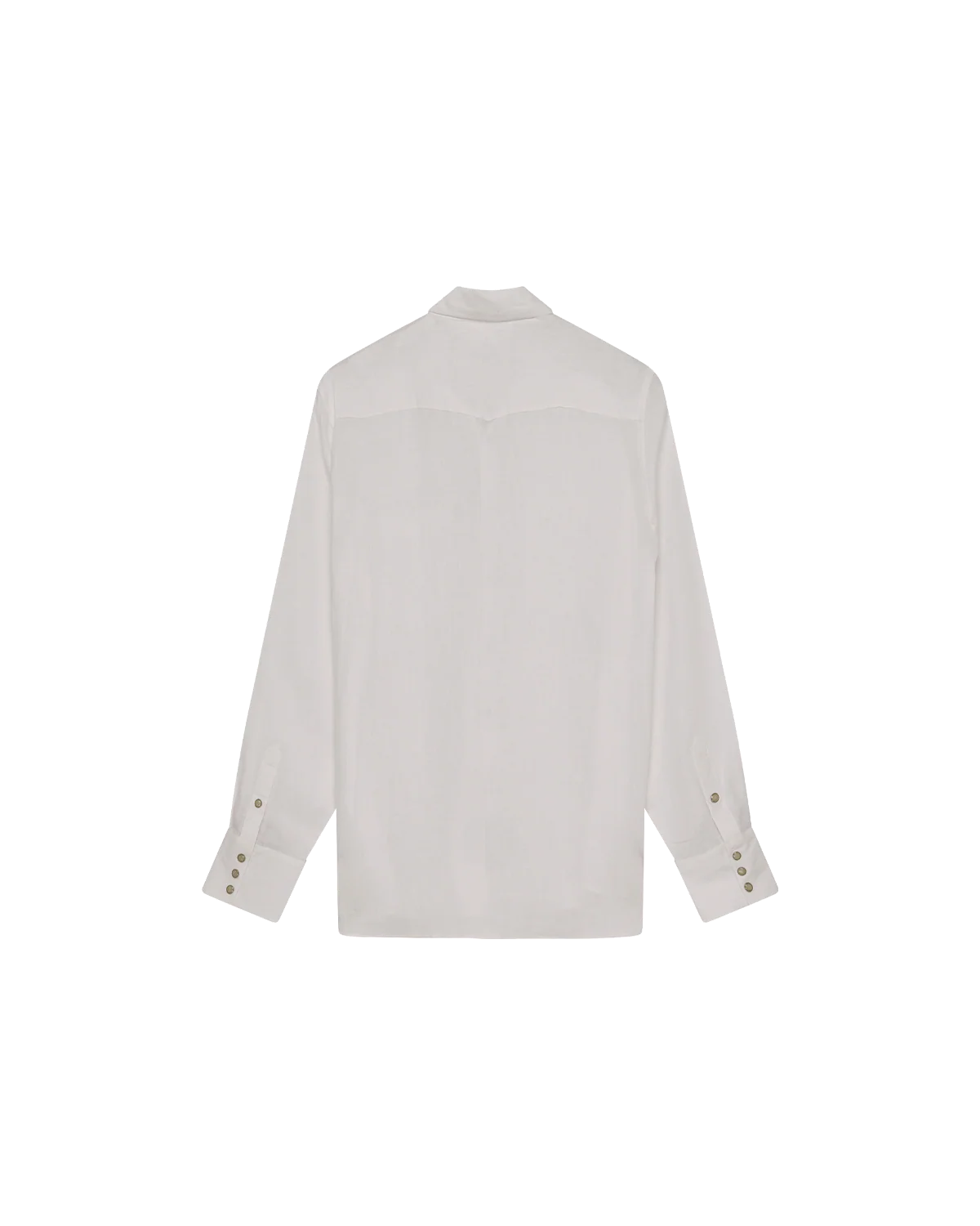 Western Shirt - White Linen Canvas - Image 8
