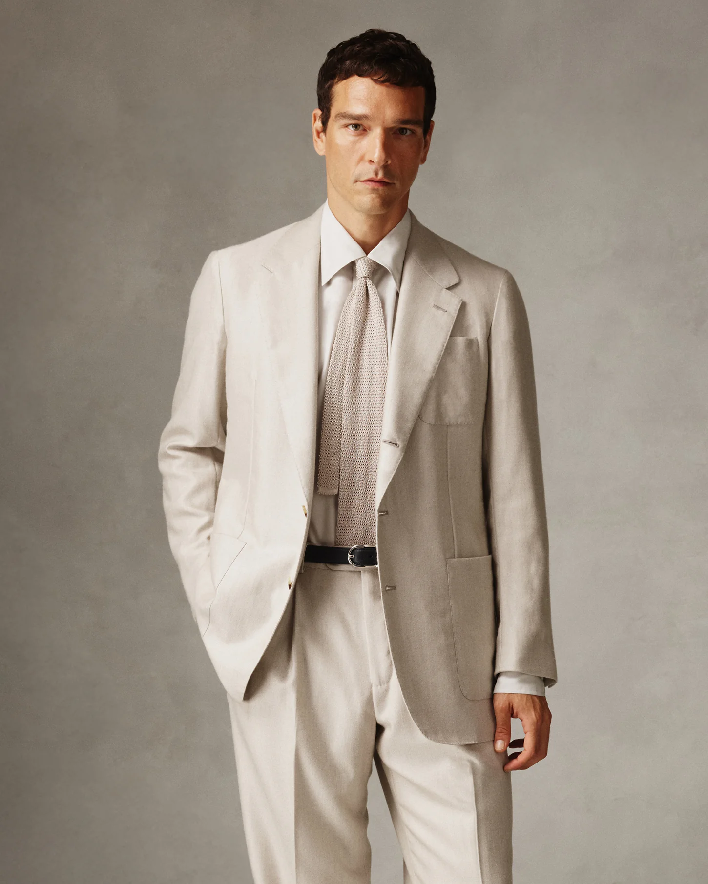 White Silk Knit Tie - Image 3