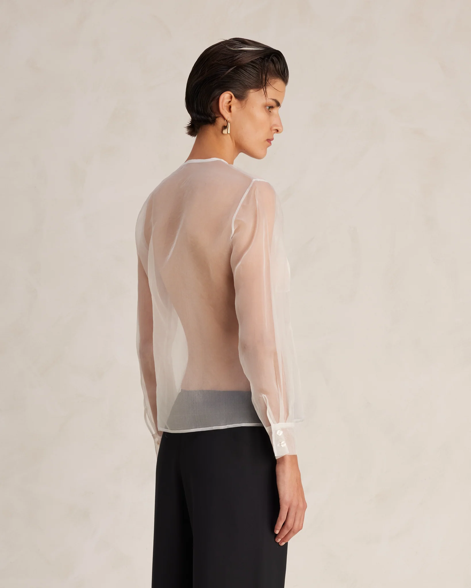 White Silk Organza Inès Shirt - Image 3