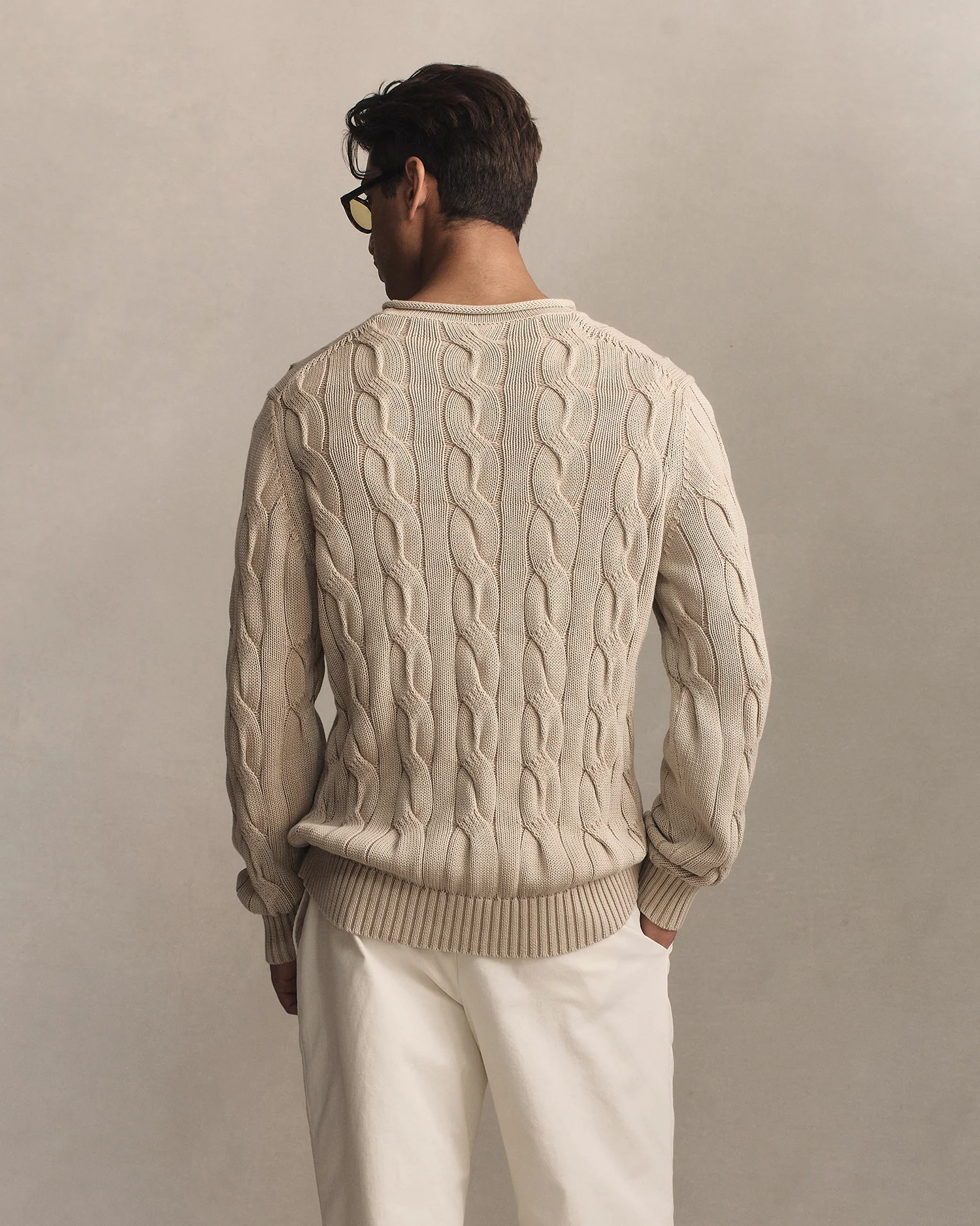 Yachtie Cable Sweater - Beige - Image 3