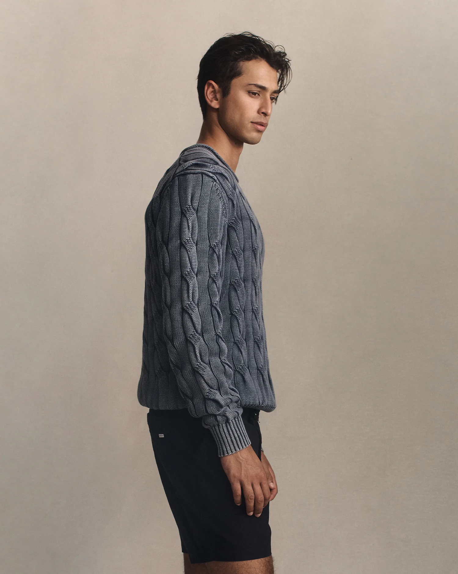 Yachtie Cable Sweater - Navy - Image 2